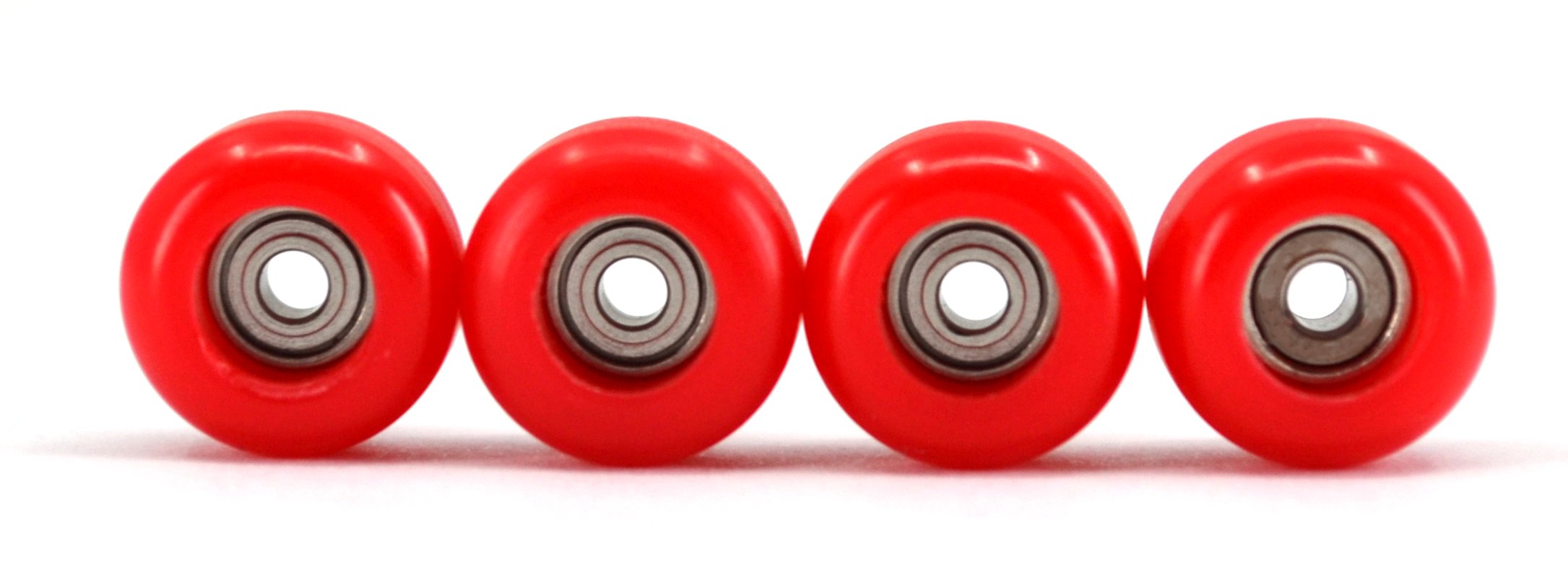 CNC Polyurethane Fingerboard Bearing Wheels, Red - Set of 4 Wheels - Durable Material with a Hard Durometer - Teak Tuning - Image 4