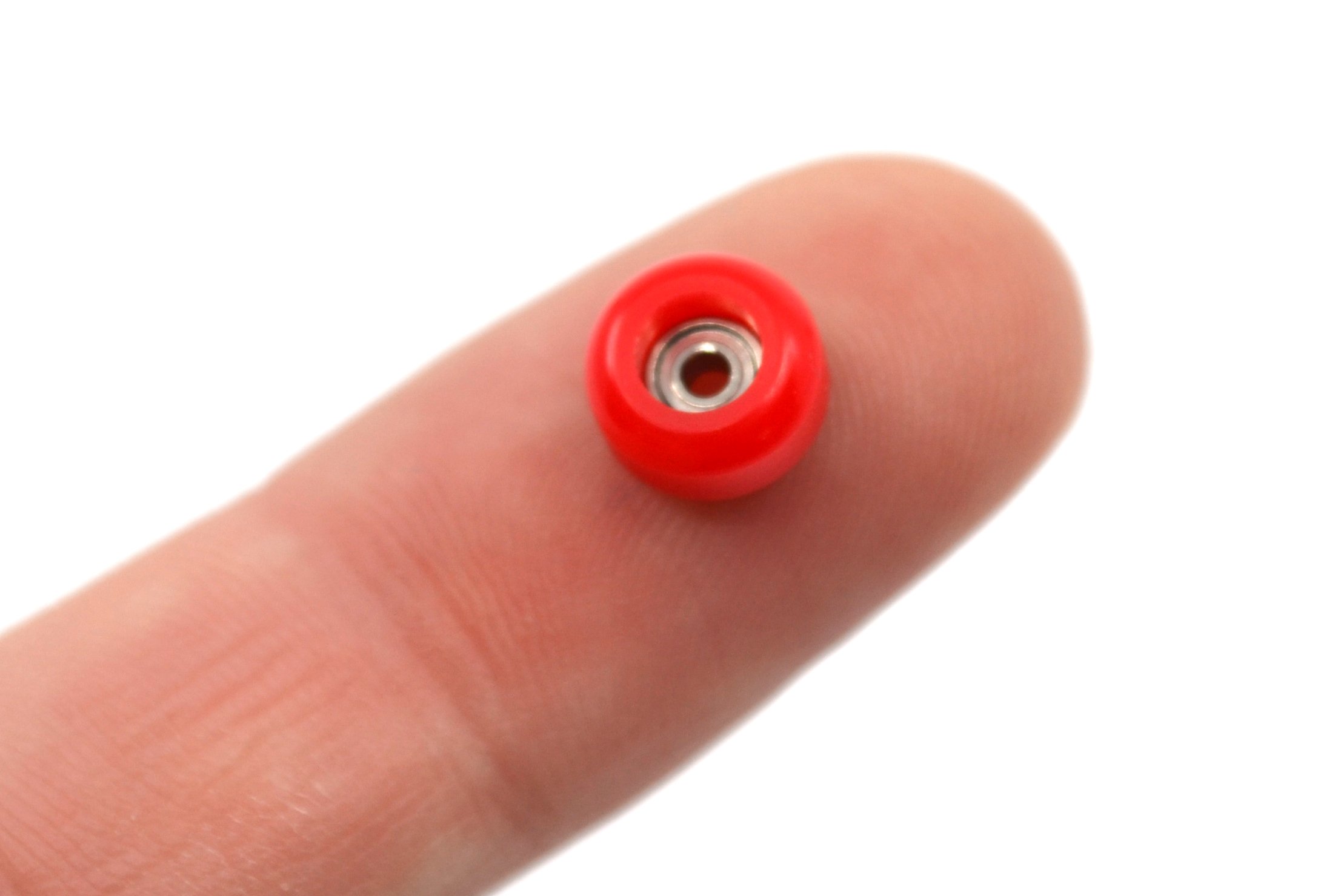 CNC Polyurethane Fingerboard Bearing Wheels, Red - Set of 4 Wheels - Durable Material with a Hard Durometer - Teak Tuning - Image 5