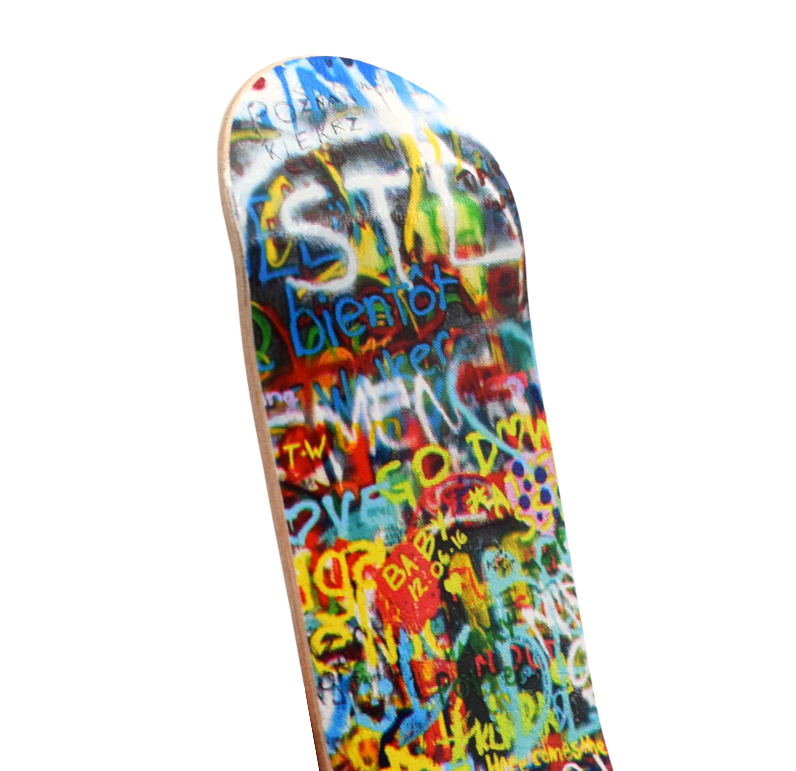 Premium Fingerboard Graphic Deck, Graffiti Wall - 34mm x 97mm - Heat Transfer Graphics, Pro Shape & Size - Pre-Drilled Holes - Includes Prolific Foam Tape - Teak Tuning - Image 3