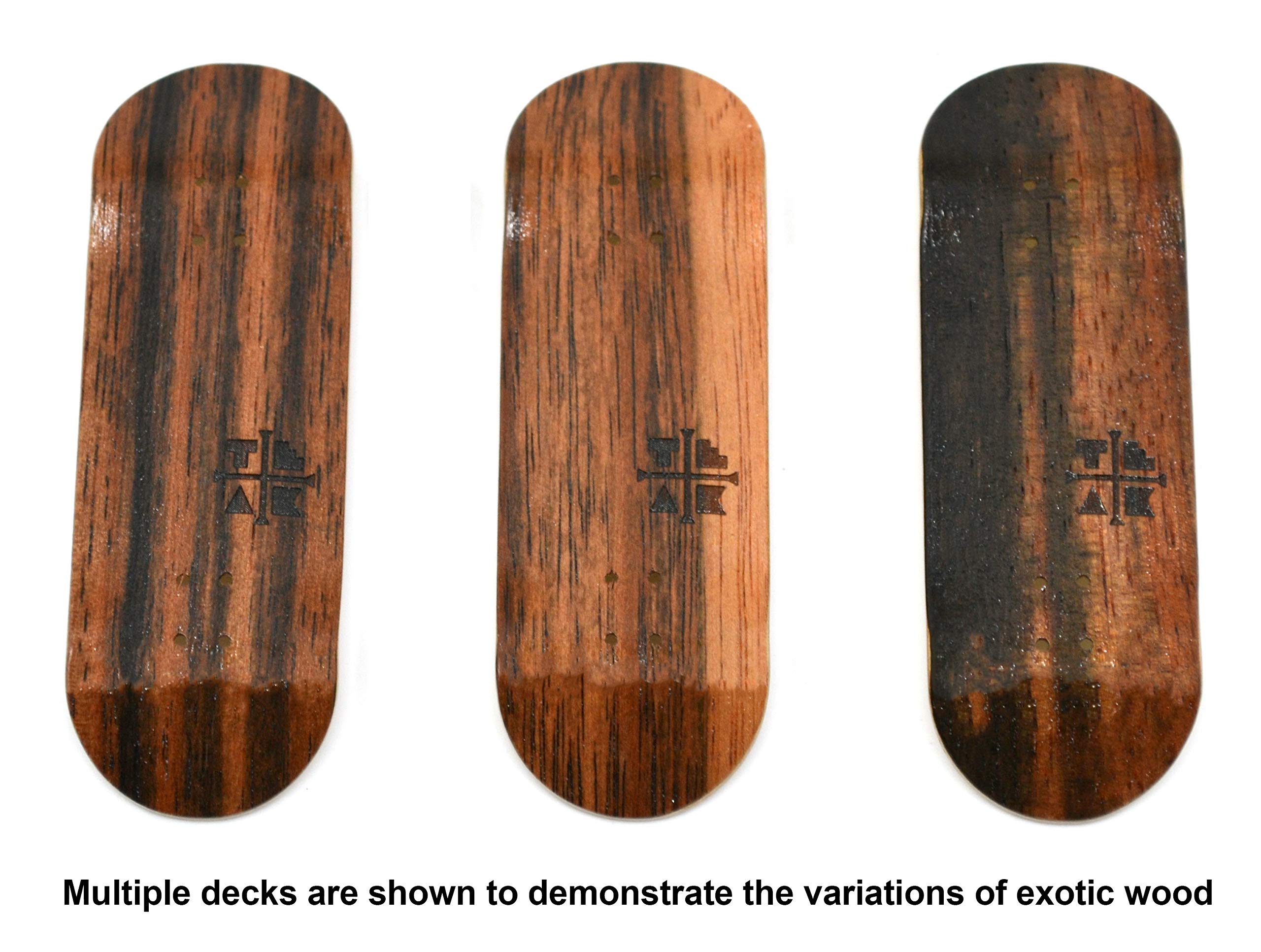 PROlific Complete Fingerboard with Upgraded Components - Pro Board Shape and Size, Bearing Wheels, and Trucks - 32mm x 97mm Handmade Wooden Board - Double Vision Edition - Image 5