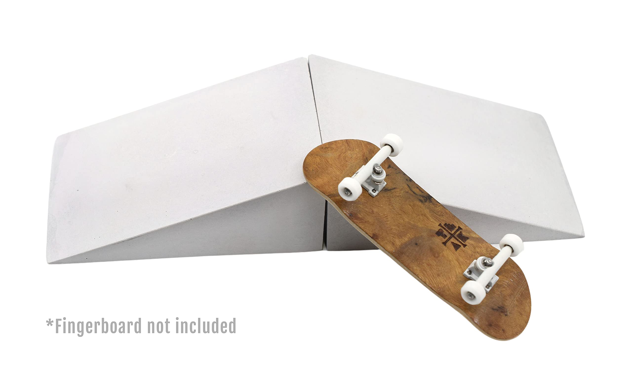 Teak Tuning 2PK Monument Series Concrete Fingerboard Medium Kicker Ramp Obstacles - 4" Long, 1.5" Tall - Ultra Premium, Super Durable Polymer Modified Concrete - Sterling Gray Colorway - Image 5