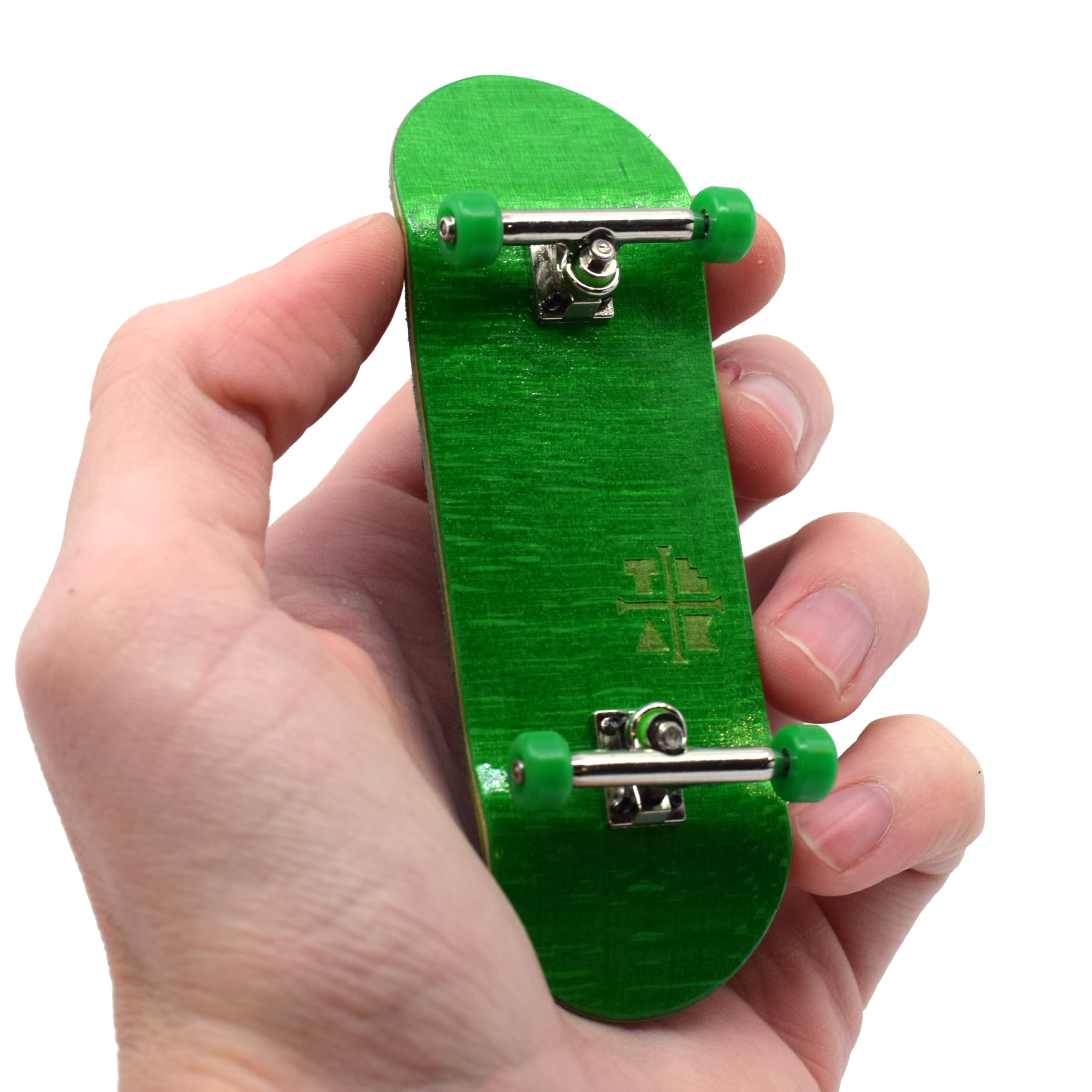 Teak Tuning 32mm Pro Fingerboard Complete - Fully Assembled with Pro Level Components - Pro Shaped Wooden Deck (32x97mm), UltraSpin Bearing Wheels, Prodigy Gen2 Trucks - Four Wheel Clover