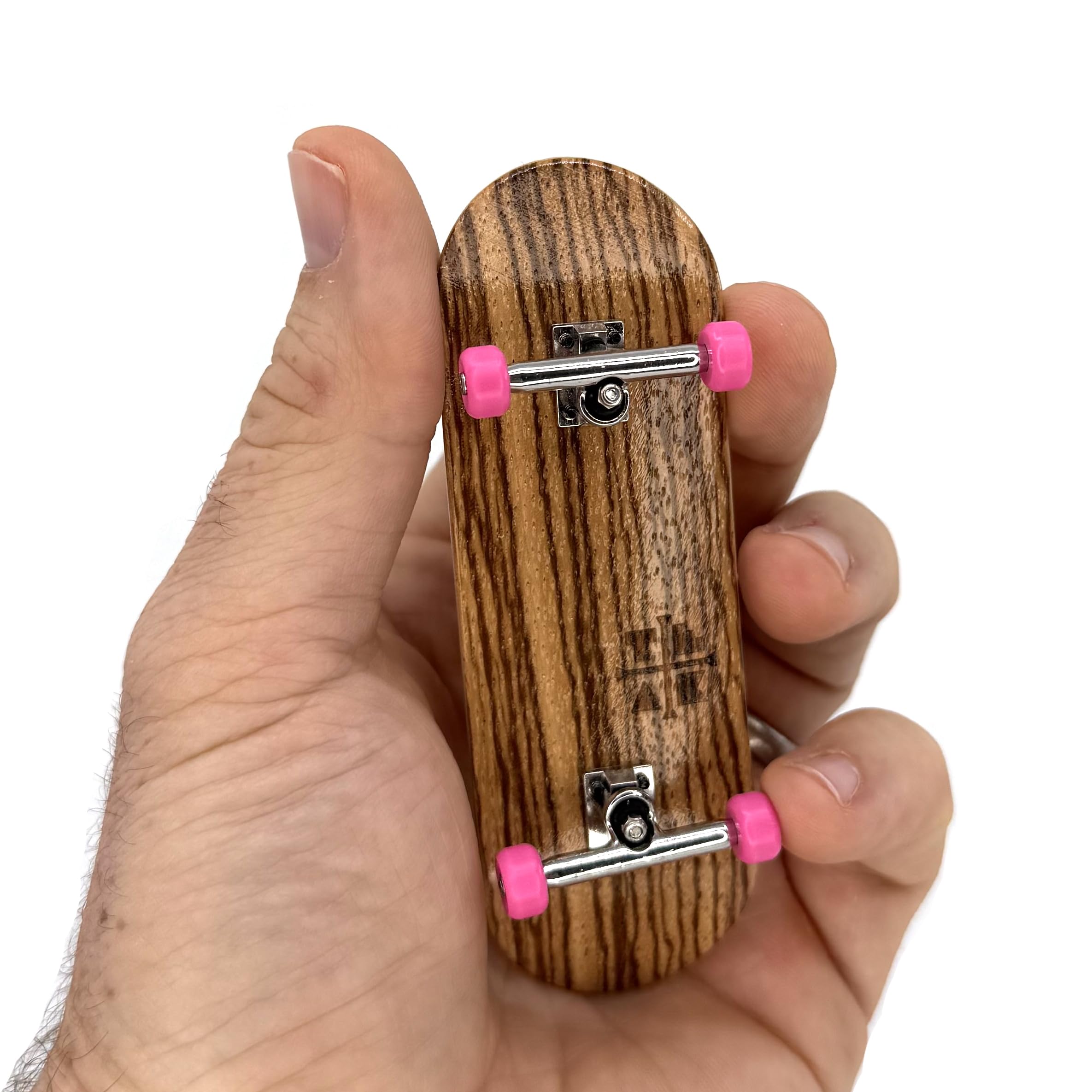 Teak Tuning 32mm Pro Fingerboard Complete - Fully Assembled with Pro Level Components - Pro Shaped Wooden Deck (32x97mm), UltraSpin Bearing Wheels, Prodigy Gen2 Trucks - Pink Zebra
