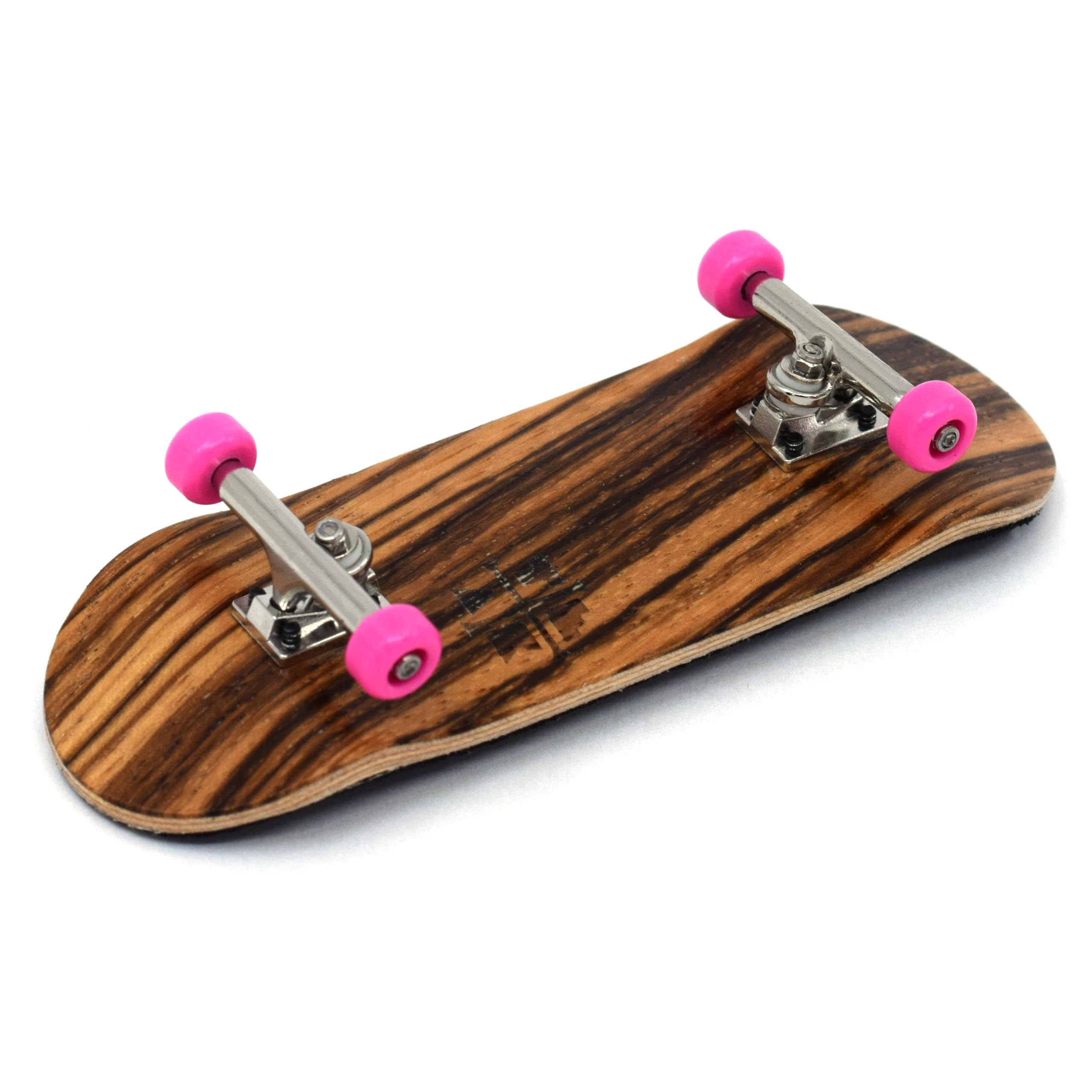 Teak Tuning 32mm Pro Fingerboard Complete - Fully Assembled with Pro Level Components - Pro Shaped Wooden Deck (32x97mm), UltraSpin Bearing Wheels, Prodigy Gen2 Trucks - Pink Zebra - Image 2