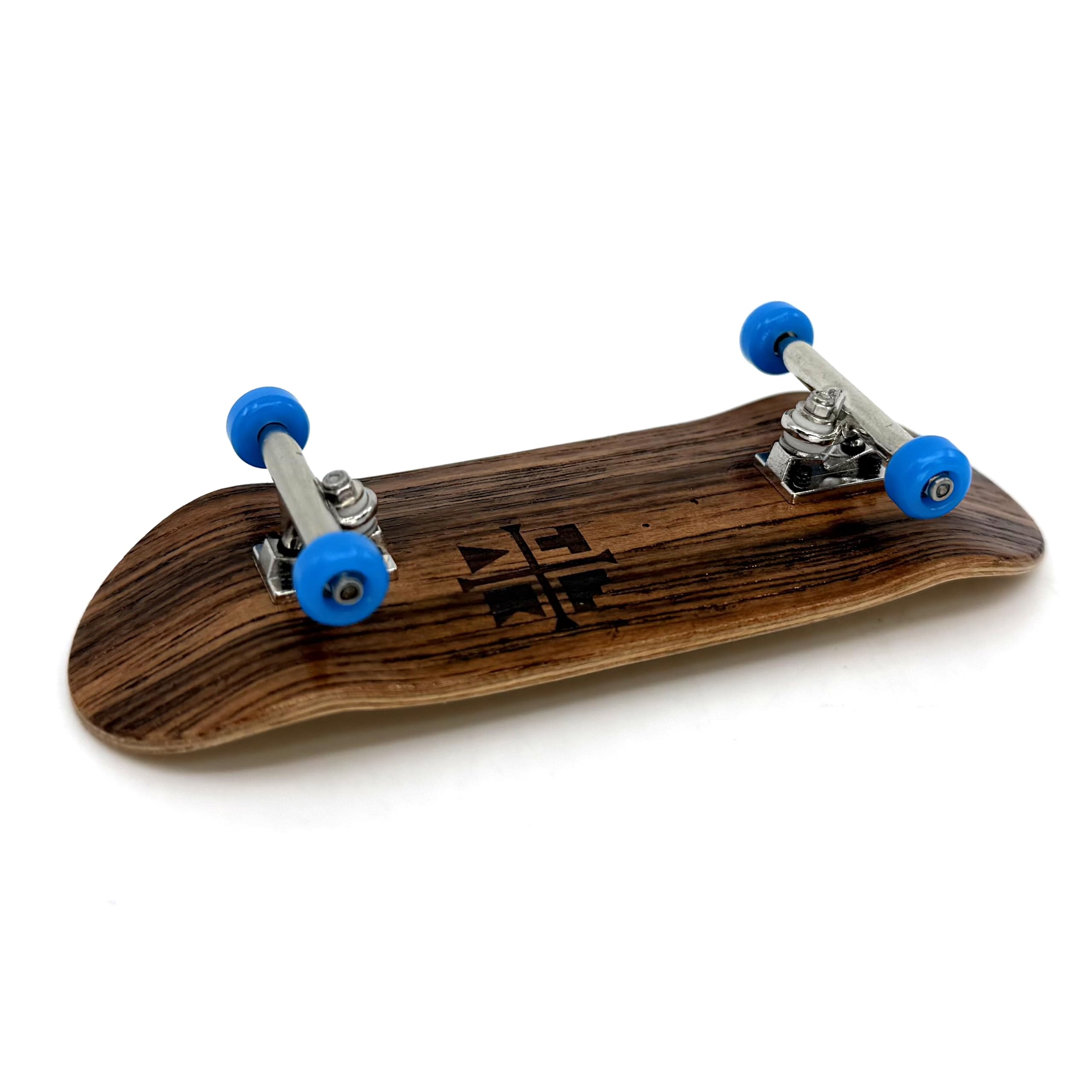 Teak Tuning 34mm Pro Fingerboard Complete - Fully Assembled with Pro Level Components - Pro Shaped Wooden Deck (34x97mm), UltraSpin Bearing Wheels, Prodigy Gen2 Trucks - Blue Suede Shoes - Image 2