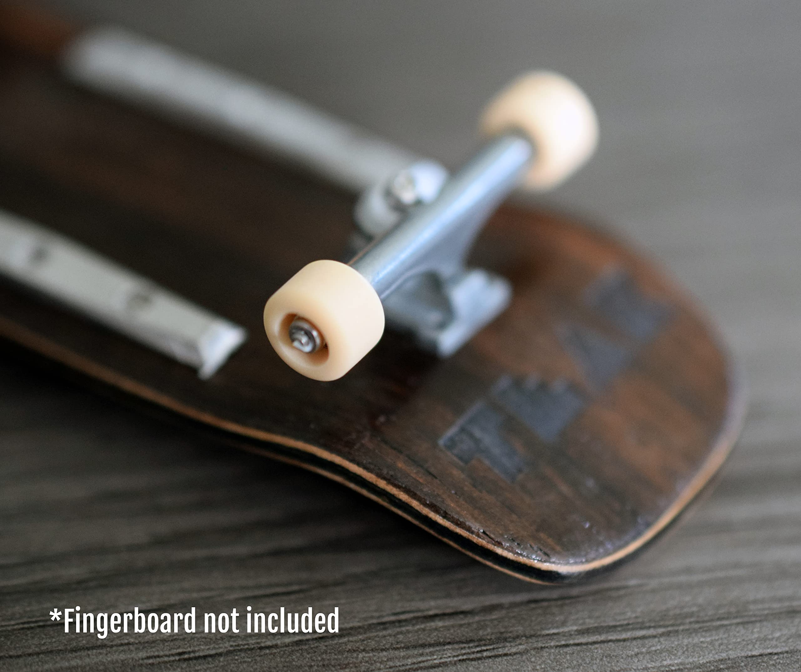 Teak Tuning Apex 61D Urethane Fingerboard Wheels - Mini Shorty Shape, 6.6mm Diameter - ABEC-9 Stealth Bearings - Made in The USA - Coyote Tan Colorway - Image 5