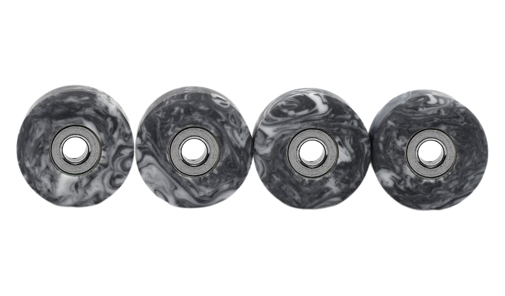 Teak Tuning Apex 71D Urethane Fingerboard Wheels, New Street Shape, 7.7mm Diameter, Ultra Spin Bearings - Made in The USA - Grey & White Swirl Colorway - Image 3