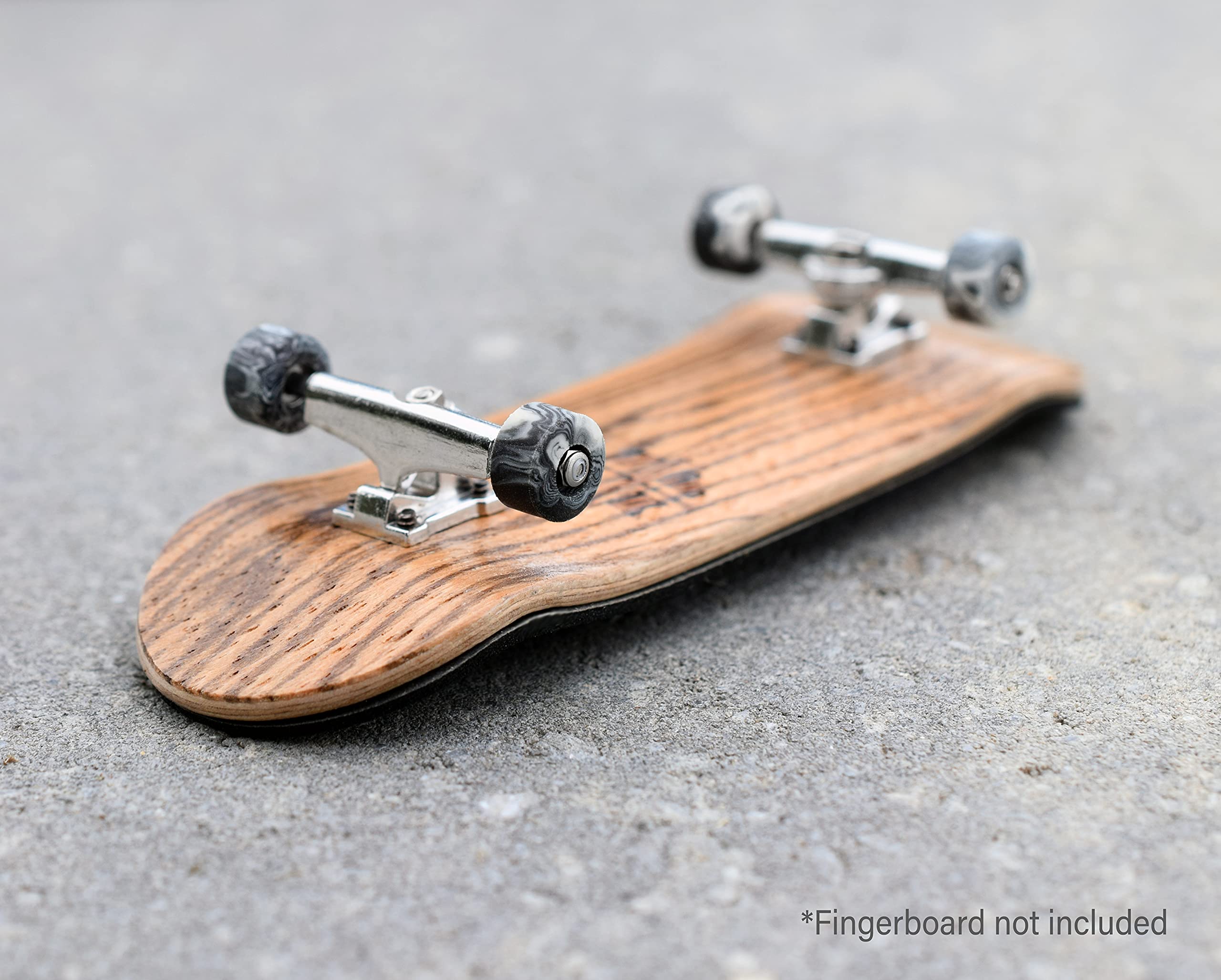 Teak Tuning Apex 61D Urethane Fingerboard Wheels - New Street Shape, 7.7mm Diameter - Ultra Spin Bearings - Made in The USA - Grey & White Swirl Colorway - Image 7