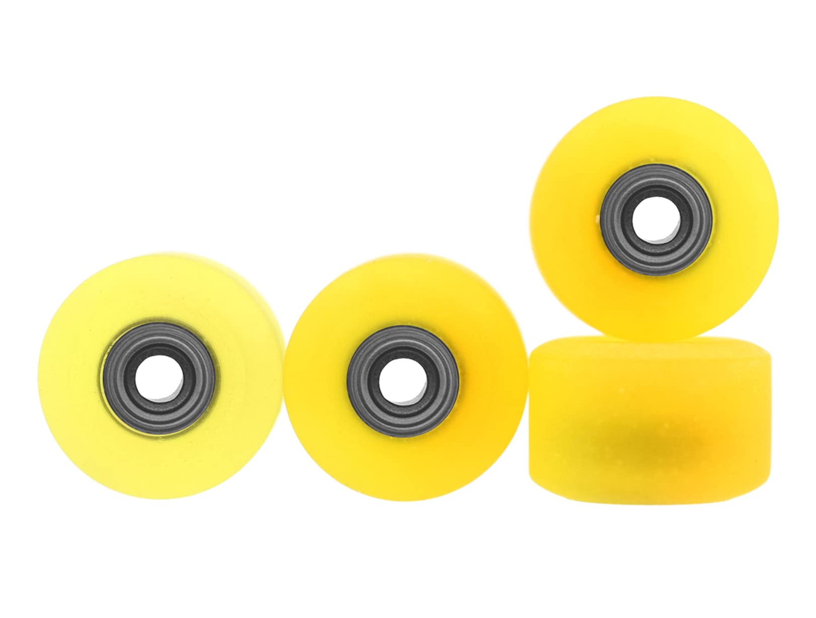 Teak Tuning Apex 61D Urethane Fingerboard Wheels - New Street Shape, 7.7mm Diameter - ABEC-9 Stealth Bearings - Made in The USA - Yellow Sol Colorway