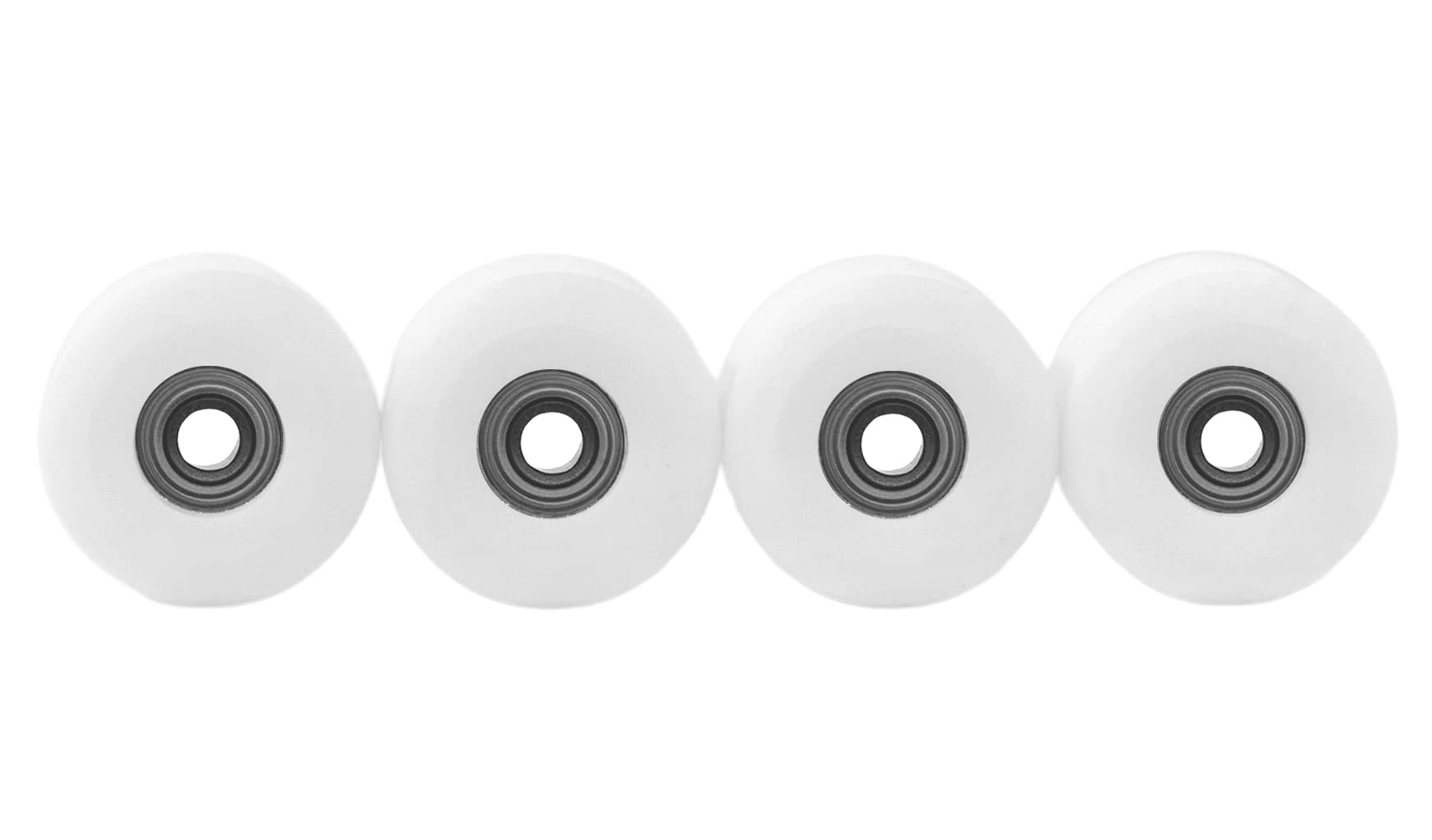 Teak Tuning Apex 61D Urethane Fingerboard Wheels - New Street Shape, 7.7mm Diameter - ABEC-9 Stealth Bearings - Made in the USA - White Snow Colorway - Image 3