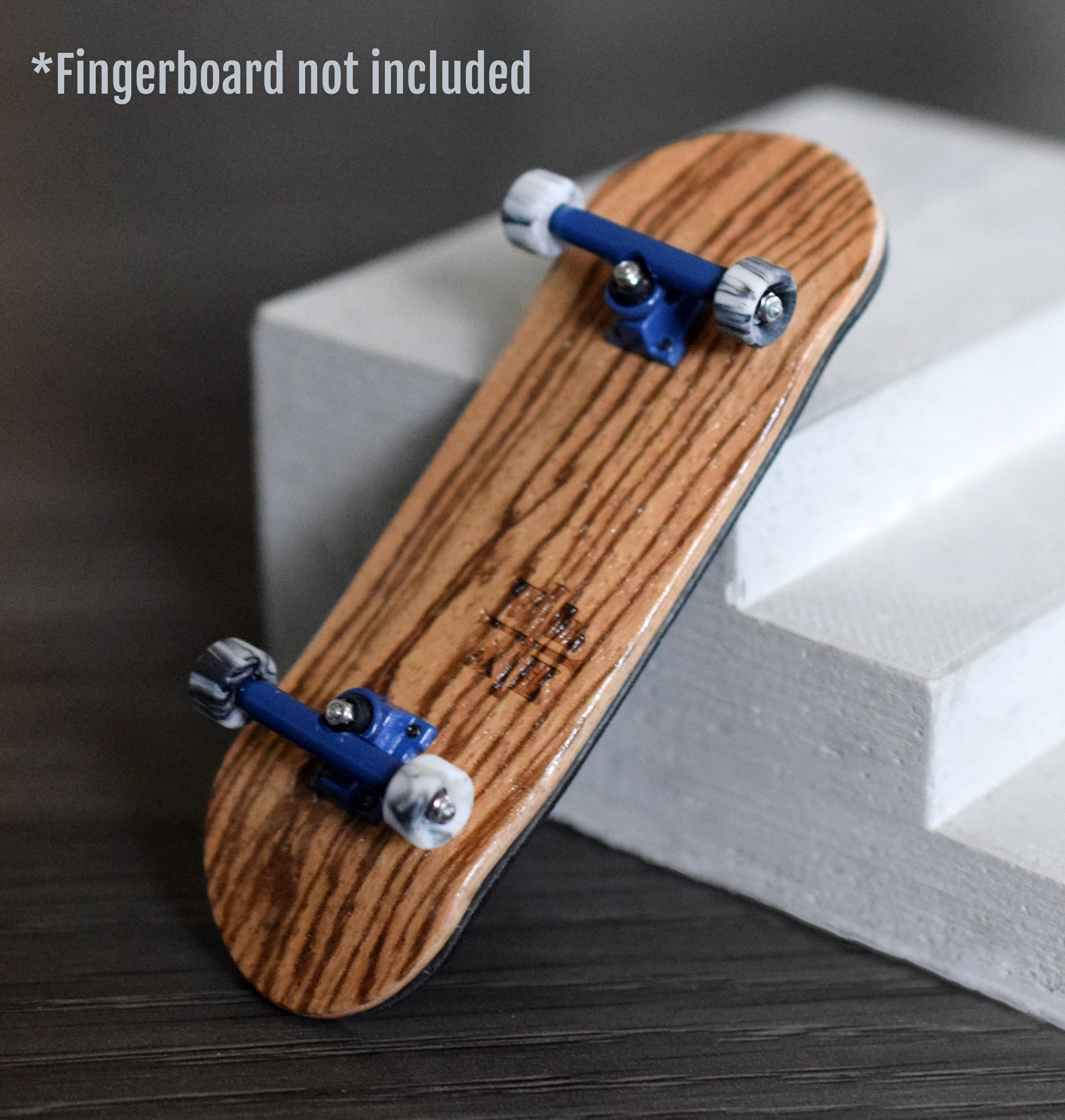 Teak Tuning Apex 61D Urethane Fingerboard Wheels - Slim Bowl Shaped, 7.5mm Diameter - ABEC-9 Stealth Bearings - Made in The USA - Grey & White Swirl Colorway - Image 6