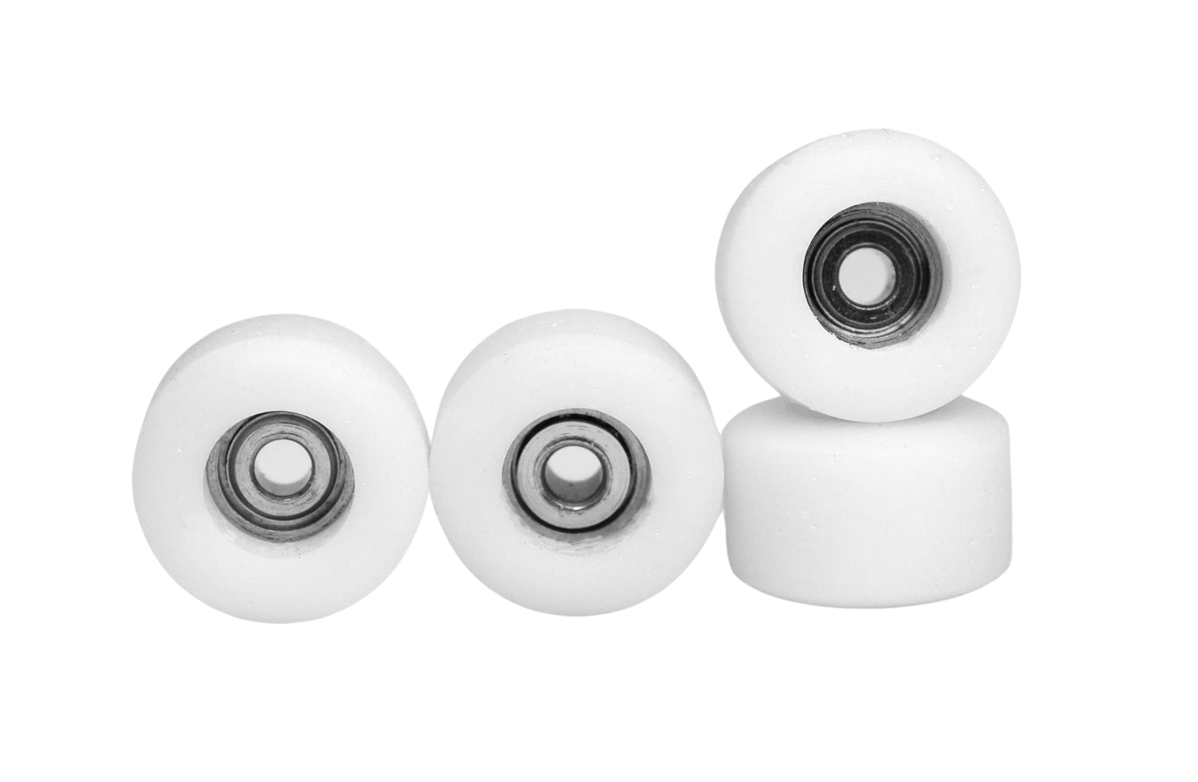 Teak Tuning Apex 71D Urethane Fingerboard Wheels, New Street Shape, 7.7mm Diameter, Ultra Spin Bearings - Made in The USA - White Blue Glow Colorway