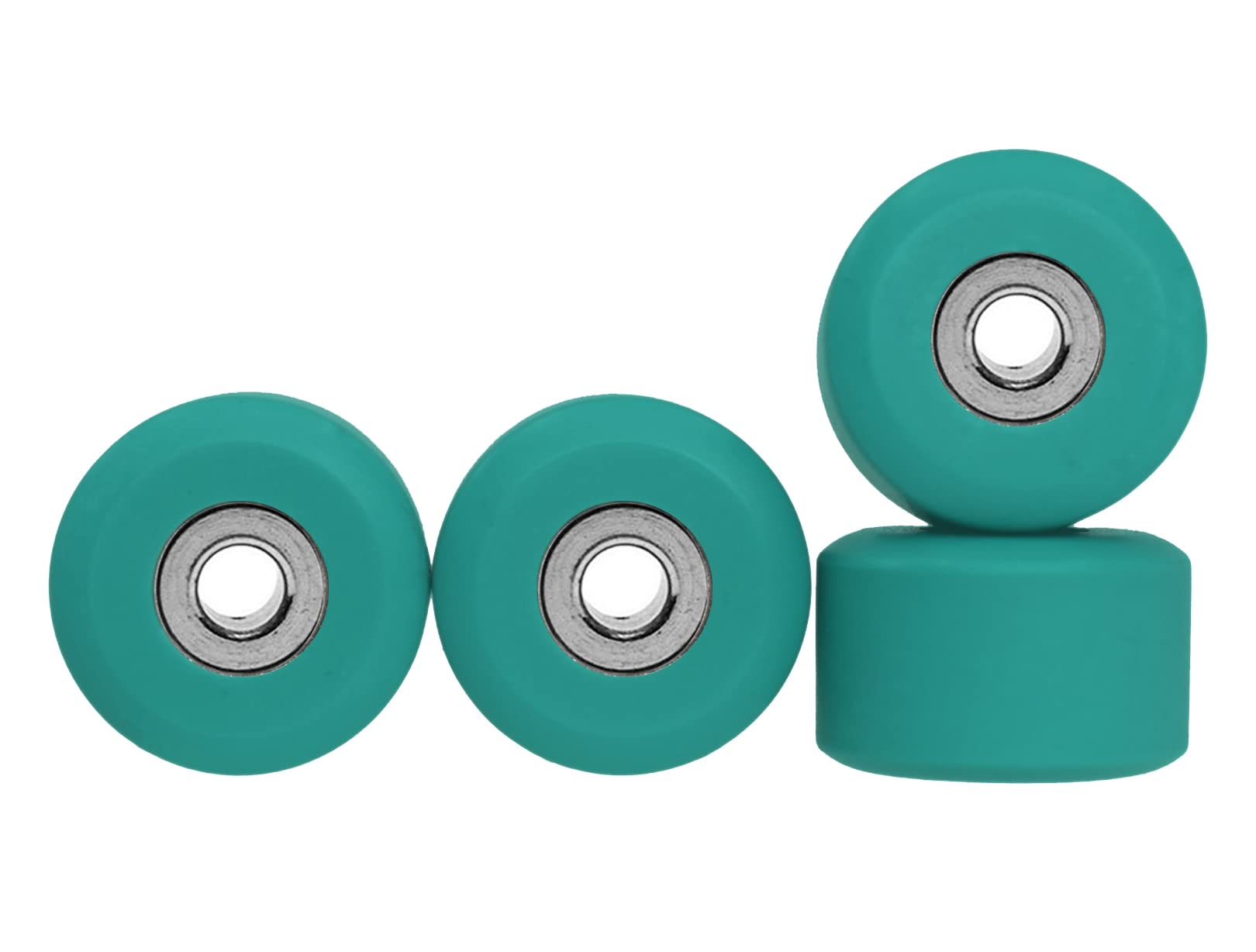 Teak Tuning Apex 71D Urethane Fingerboard Wheels, New Street Shape, 7.7mm Diameter, Ultra Spin Bearings - Made in The USA - Teak Teal Colorway