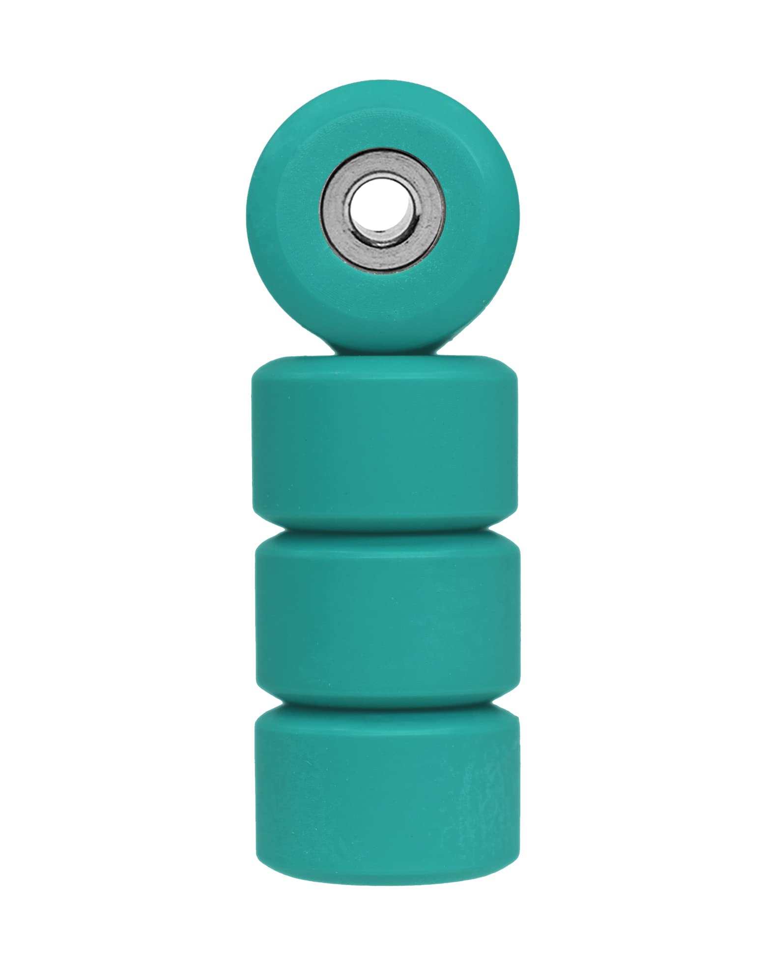Teak Tuning Apex 71D Urethane Fingerboard Wheels, New Street Shape, 7.7mm Diameter, Ultra Spin Bearings - Made in The USA - Teak Teal Colorway - Image 2