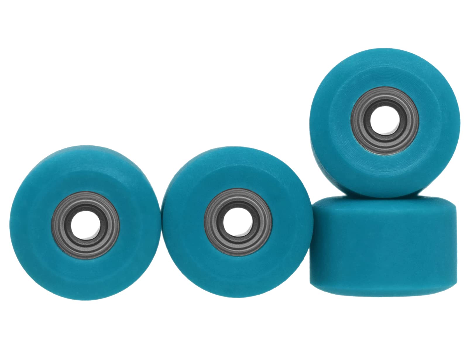 Teak Tuning Apex All Terrain Polymer (ATP) Fingerboard Wheels - New Street Shape, 65D - 7.7mm Diameter - ABEC-9 Stealth Bearings - Made in The USA - Sea Voyage Colorway