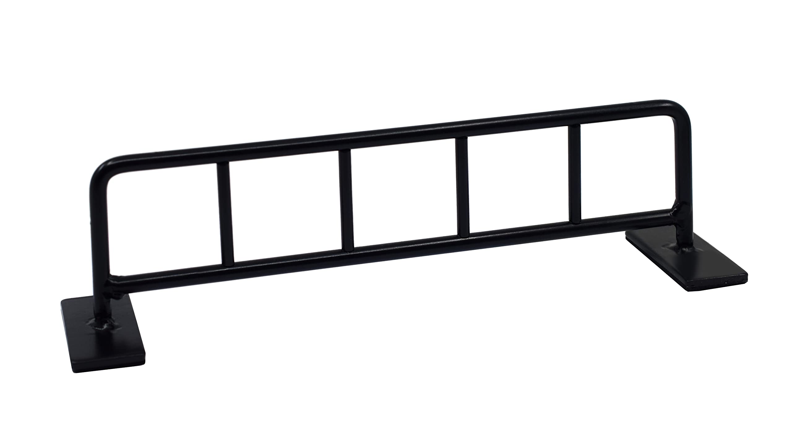 Teak Tuning Bike Rack Style Fingerboard Rail, 10" - Custom Designed Premium Solid Steel Construction, Matte Powder Coated Finish in Black - Superior Non-Slip Foam Feet