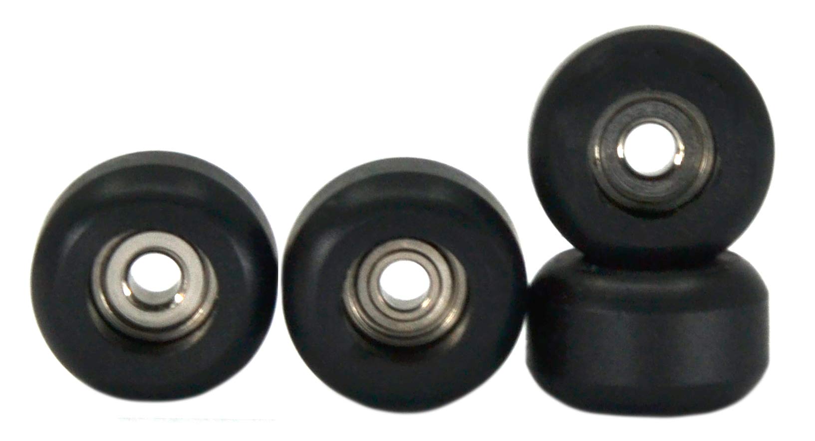 Teak Tuning CNC Polyurethane Fingerboard Bearing Wheels, Black - Set of 4 Wheels - Durable Material with a Hard Durometer