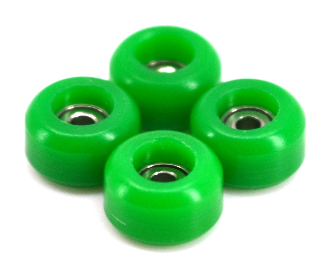 Teak Tuning CNC Polyurethane Fingerboard Bearing Wheels, Green - Set of 4 Wheels - Durable Material with a Hard Durometer - Image 2