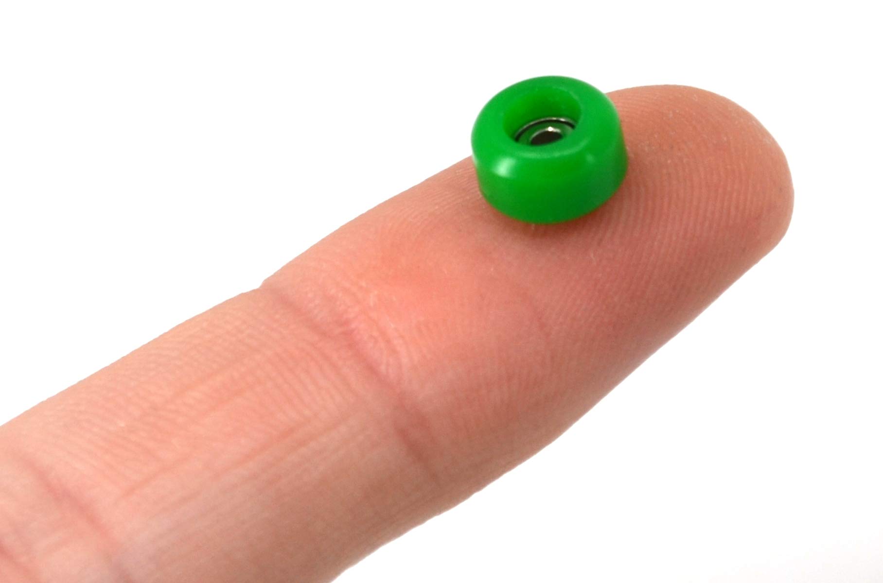 Teak Tuning CNC Polyurethane Fingerboard Bearing Wheels, Green - Set of 4 Wheels - Durable Material with a Hard Durometer - Image 4