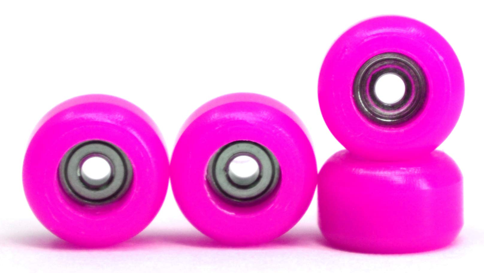 Teak Tuning CNC Polyurethane Fingerboard Bearing Wheels, Pink - Set of 4 Wheels - Durable Material with a Hard Durometer