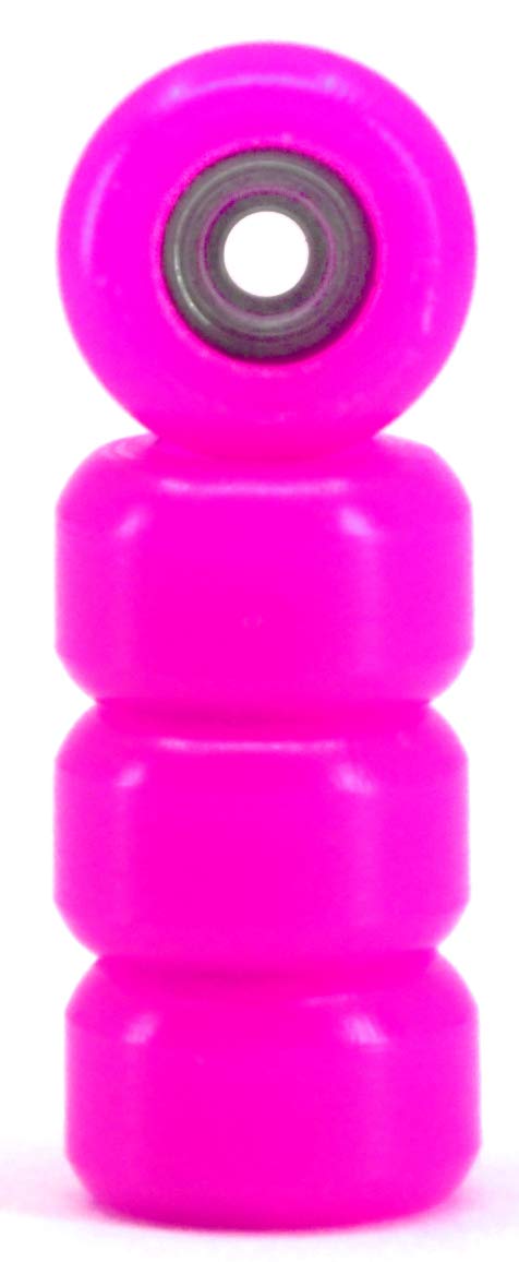 Teak Tuning CNC Polyurethane Fingerboard Bearing Wheels, Pink - Set of 4 Wheels - Durable Material with a Hard Durometer - Image 2