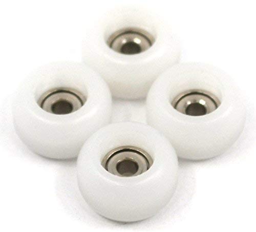 Teak Tuning CNC Polyurethane Fingerboard Bearing Wheels, White - Set of 4 Wheels - Durable Material with a Hard Durometer - Image 2