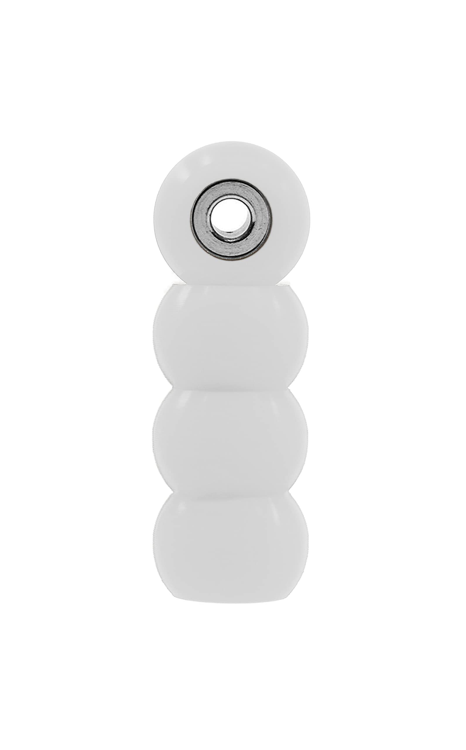 Teak Tuning Eco 85D CNC Poly Fingerboard Wheels - Rounded Shape, 7.5mm Dia., 5mm Wide - White Colorway - Image 2