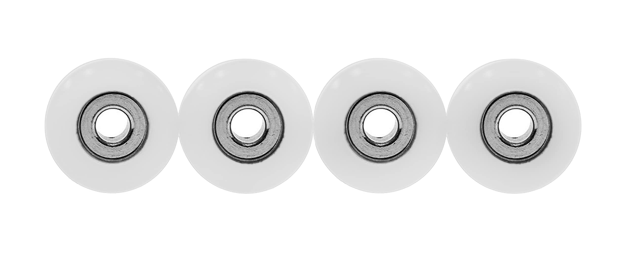 Teak Tuning Eco 85D CNC Poly Fingerboard Wheels - Street Shape, 7.5mm Dia., 5mm Wide - White Colorway - Image 3