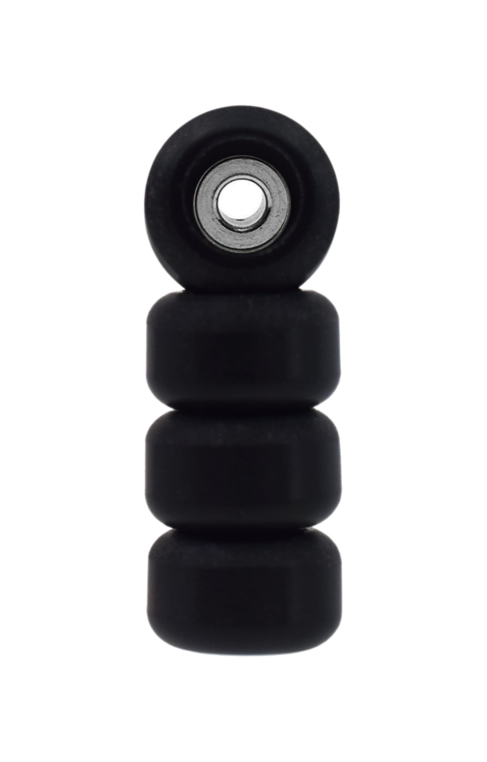 Teak Tuning Eco 85D CNC Poly Fingerboard Wheels - Street Shape, 7.5mm Dia., 5mm Wide - Black Colorway - Image 2