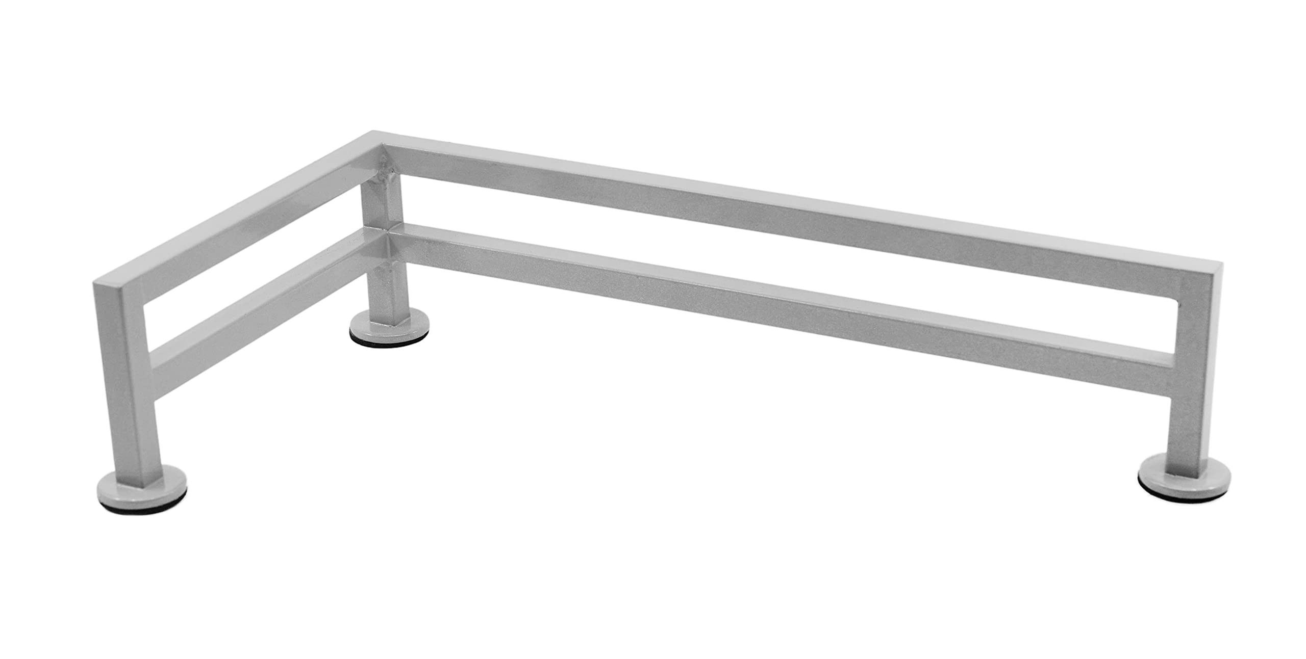 Teak Tuning Fence Style, L-Shaped Fingerboard Rail, 11" - Custom Designed by Teak Tuning - Premium Solid Steel, Matte Powder Coated Finish in Grey Mist - Superior Non-Slip Foam Feet