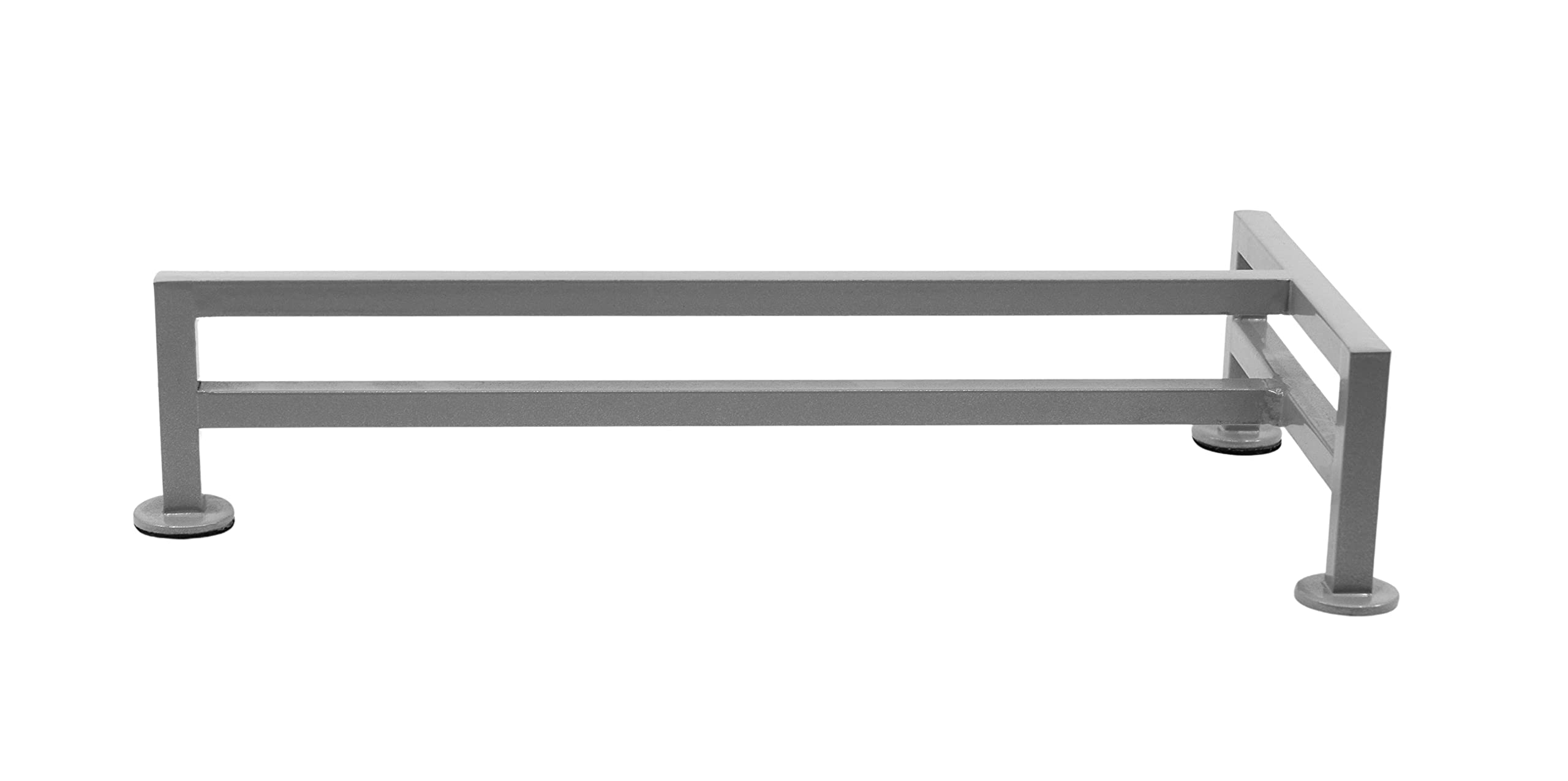 Teak Tuning Fence Style, T-Shaped Fingerboard Rail, 12" - Custom Designed Premium Solid Steel Construction, Matte Powder Coated Finish in Silver Grey - Superior Non-Slip Foam Feet - Image 2