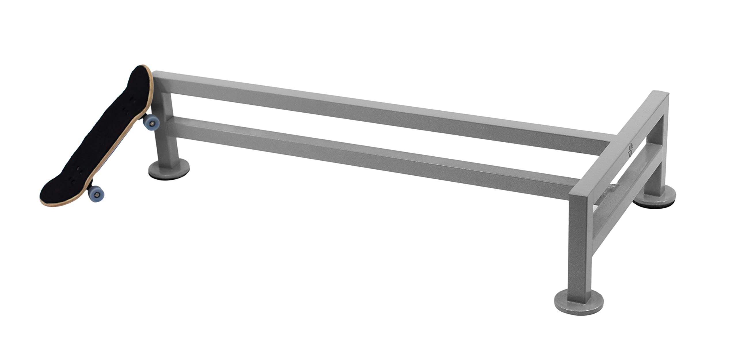 Teak Tuning Fence Style, T-Shaped Fingerboard Rail, 12" - Custom Designed Premium Solid Steel Construction, Matte Powder Coated Finish in Silver Grey - Superior Non-Slip Foam Feet - Image 4
