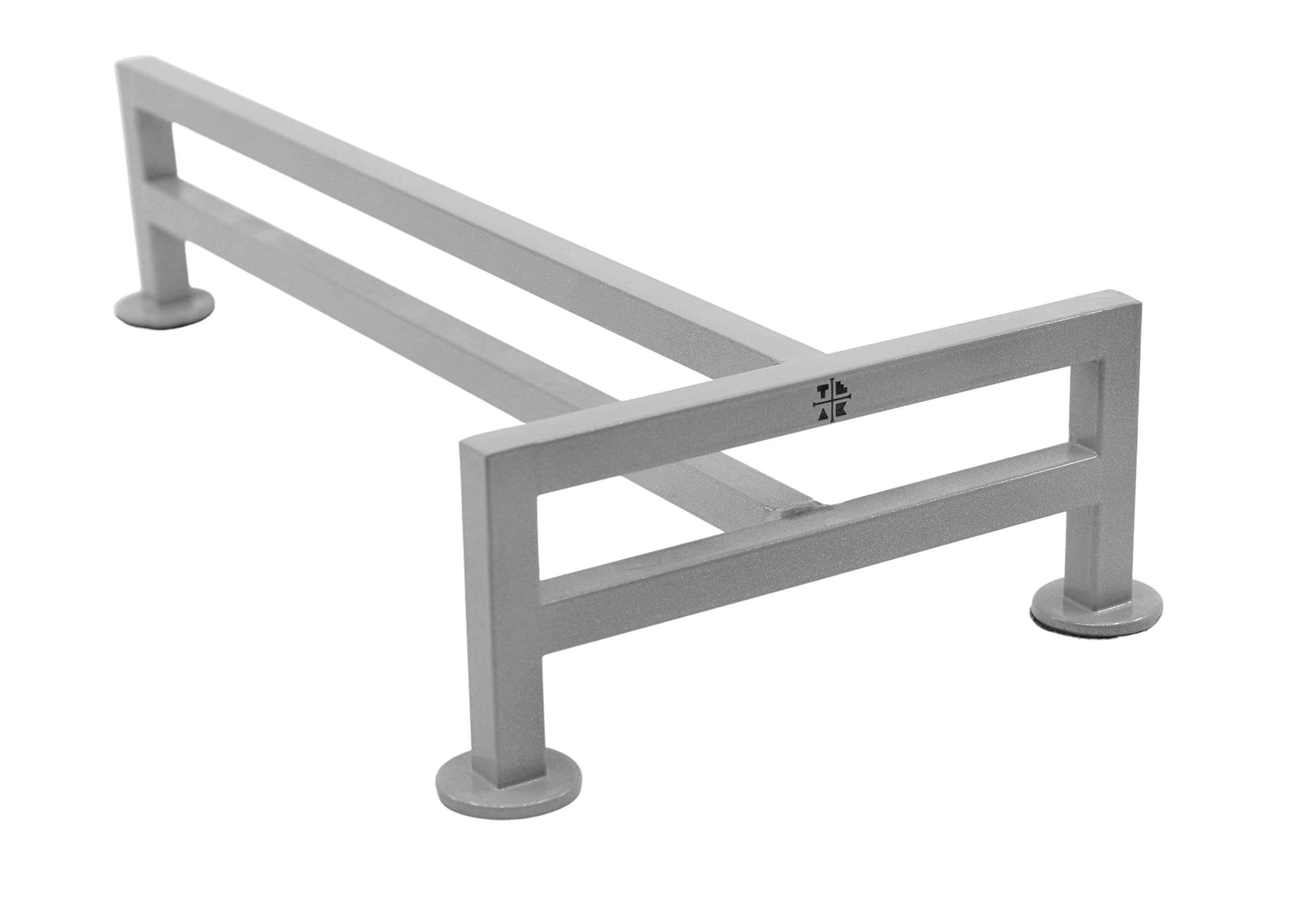 Teak Tuning Fence Style, T-Shaped Fingerboard Rail, 12" - Custom Designed Premium Solid Steel, Matte Powder Coated Finish in Grey Mist - Superior Non-Slip Foam Feet