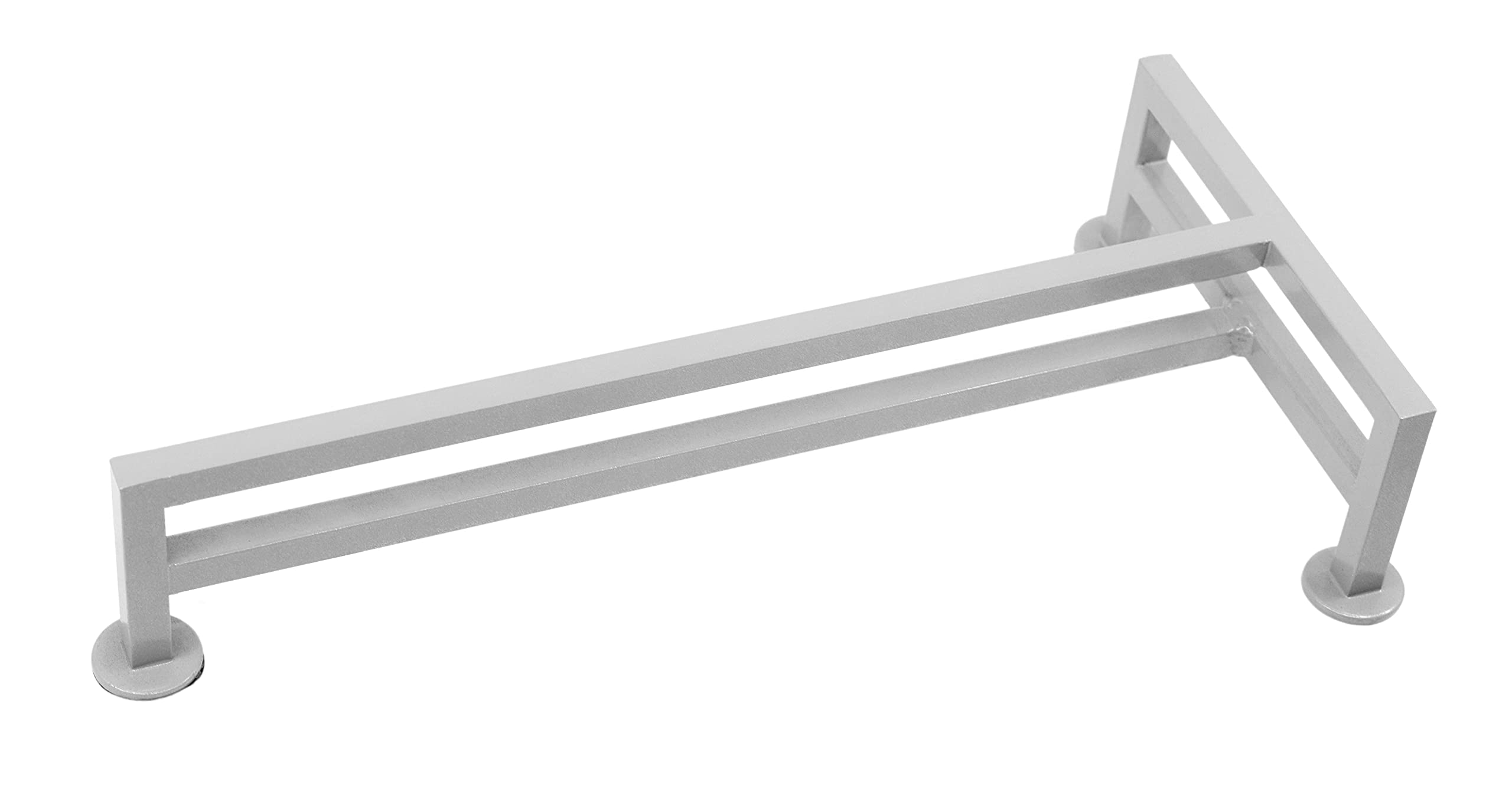 Teak Tuning Fence Style, T-Shaped Fingerboard Rail, 12" - Custom Designed Premium Solid Steel, Matte Powder Coated Finish in Grey Mist - Superior Non-Slip Foam Feet - Image 3
