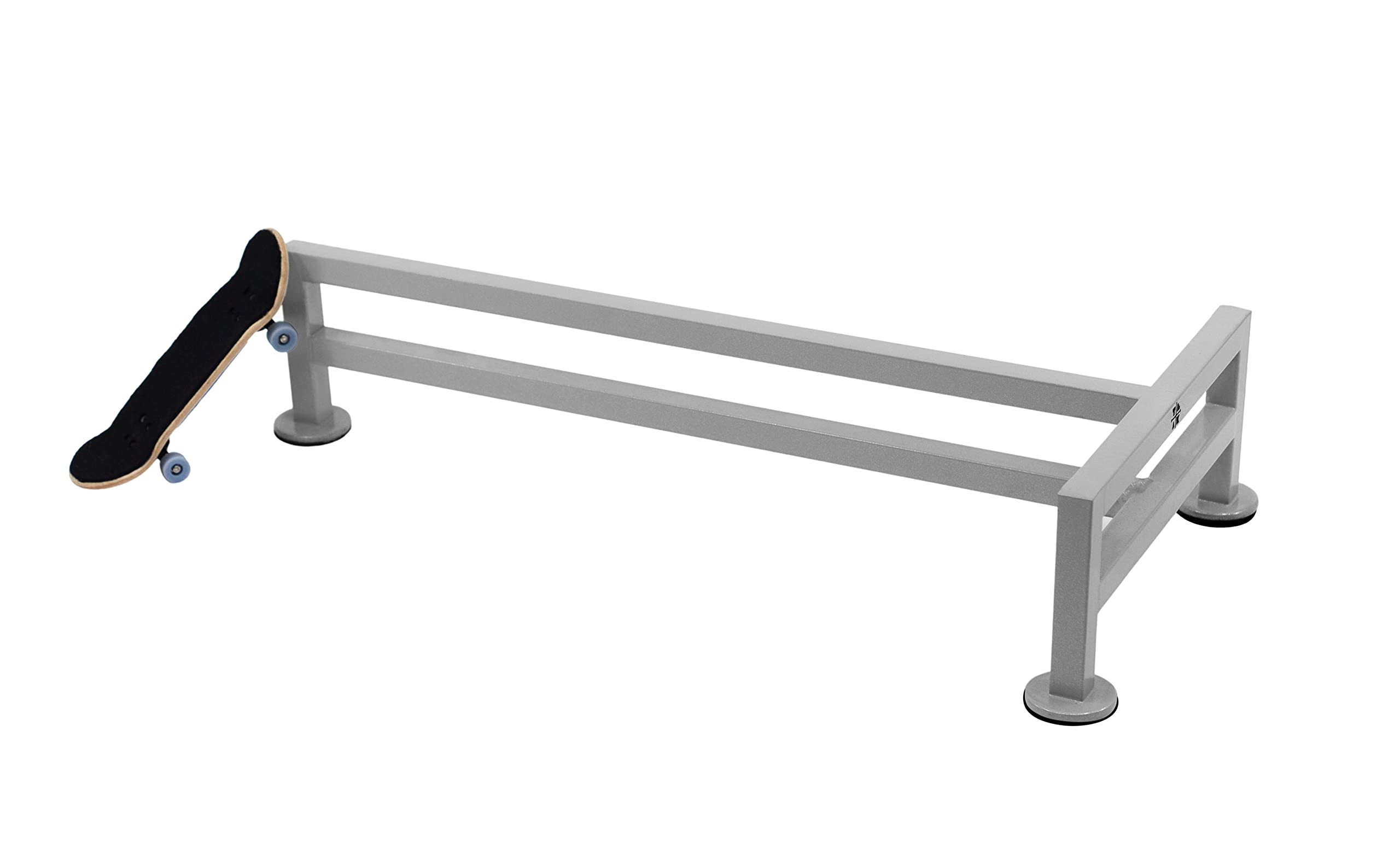 Teak Tuning Fence Style, T-Shaped Fingerboard Rail, 12" - Custom Designed Premium Solid Steel, Matte Powder Coated Finish in Grey Mist - Superior Non-Slip Foam Feet - Image 4