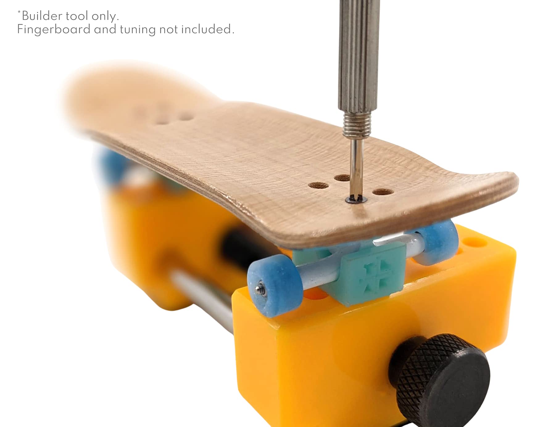 Teak Tuning Fingerboard Complete Builder Vise Tool - for Easy Truck Mounting & Tuning Adjustments - Zen Yellow Colorway - Image 5