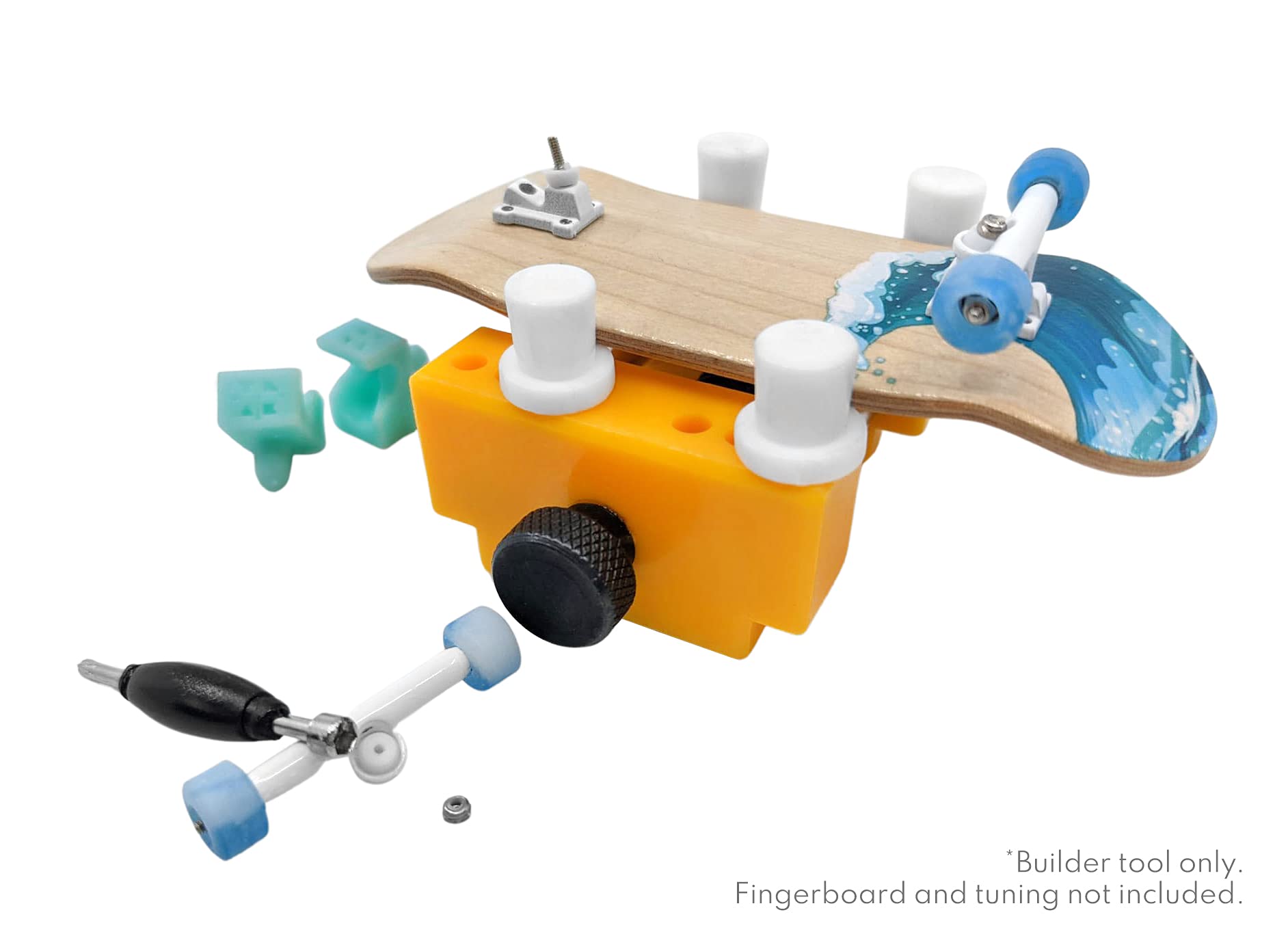 Teak Tuning Fingerboard Complete Builder Vise Tool - for Easy Truck Mounting & Tuning Adjustments - Zen Yellow Colorway - Image 7