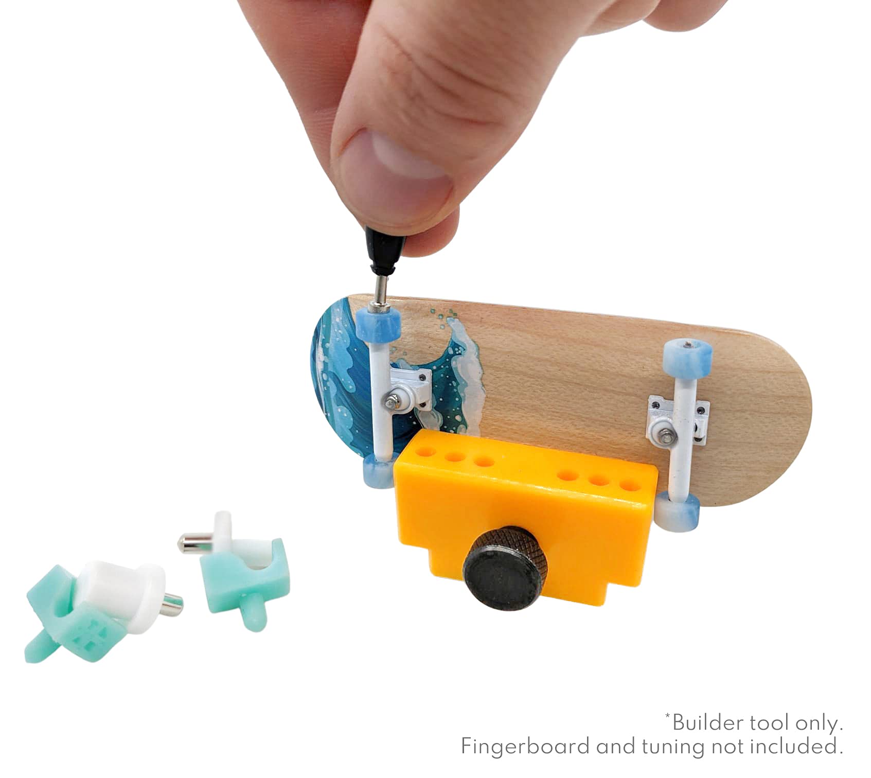 Teak Tuning Fingerboard Complete Builder Vise Tool - for Easy Truck Mounting & Tuning Adjustments - Zen Yellow Colorway - Image 8