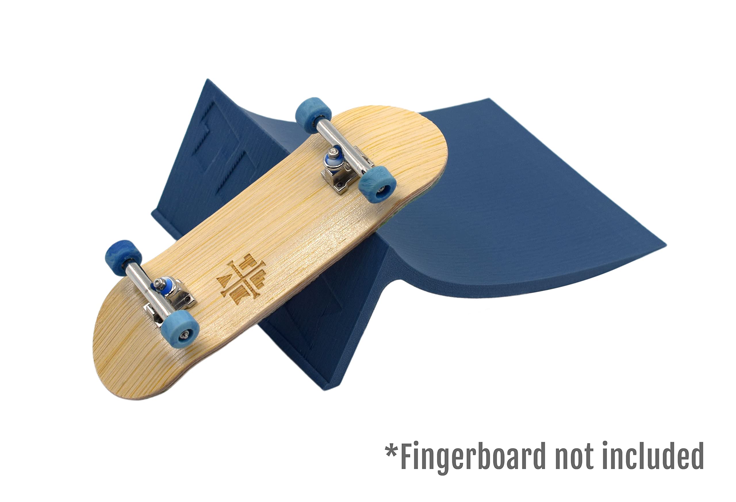 Teak Tuning Fingerboard Poly Launch Kicker Ramp - 4.5" Long, 3" Wide, 1.5" Tall - Fingerboard Obstacle in Blue Steel Colorway - Image 6