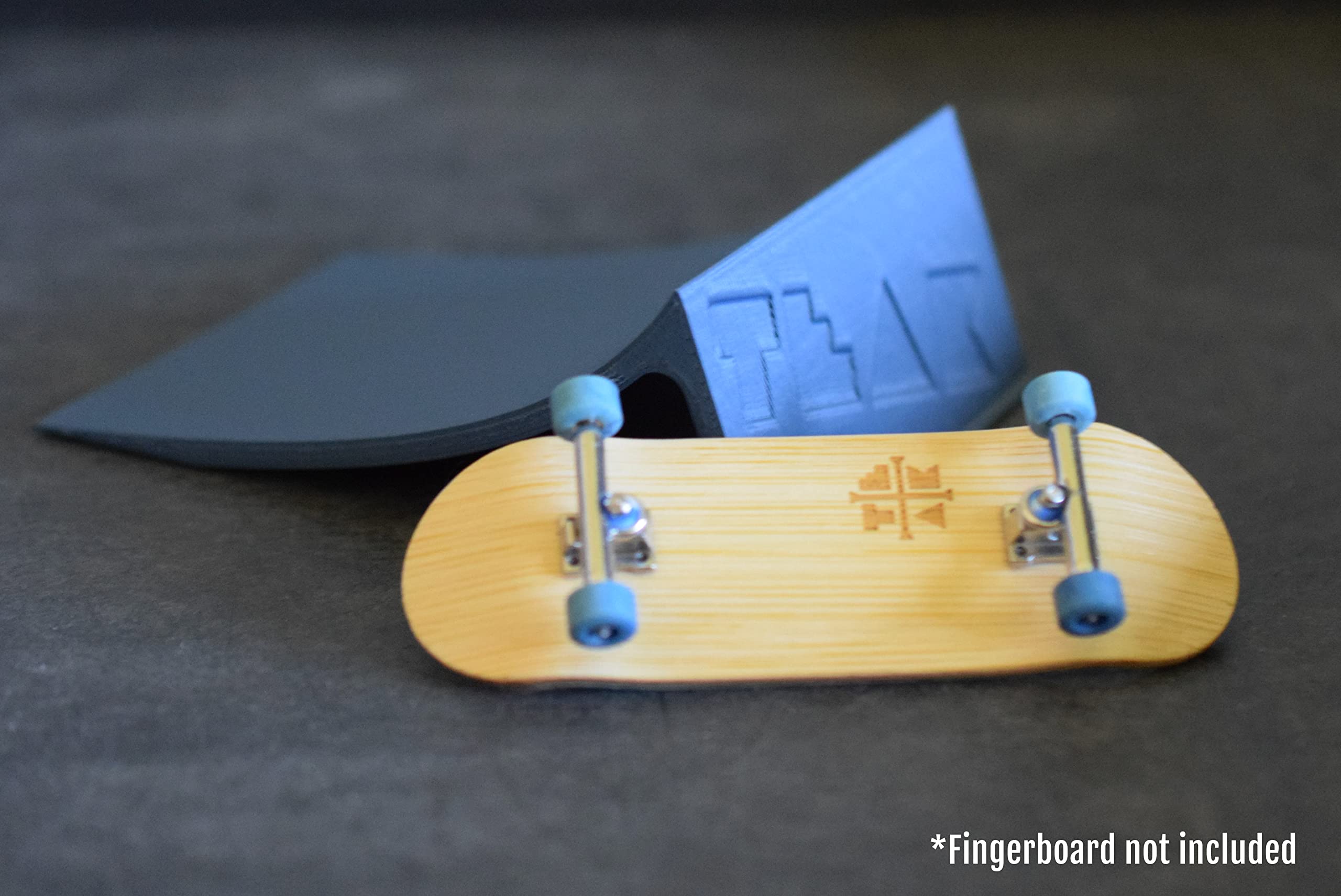 Teak Tuning Fingerboard Poly Launch Kicker Ramp - 4.5" Long, 3" Wide, 1.5" Tall - Fingerboard Obstacle in Blue Steel Colorway - Image 7
