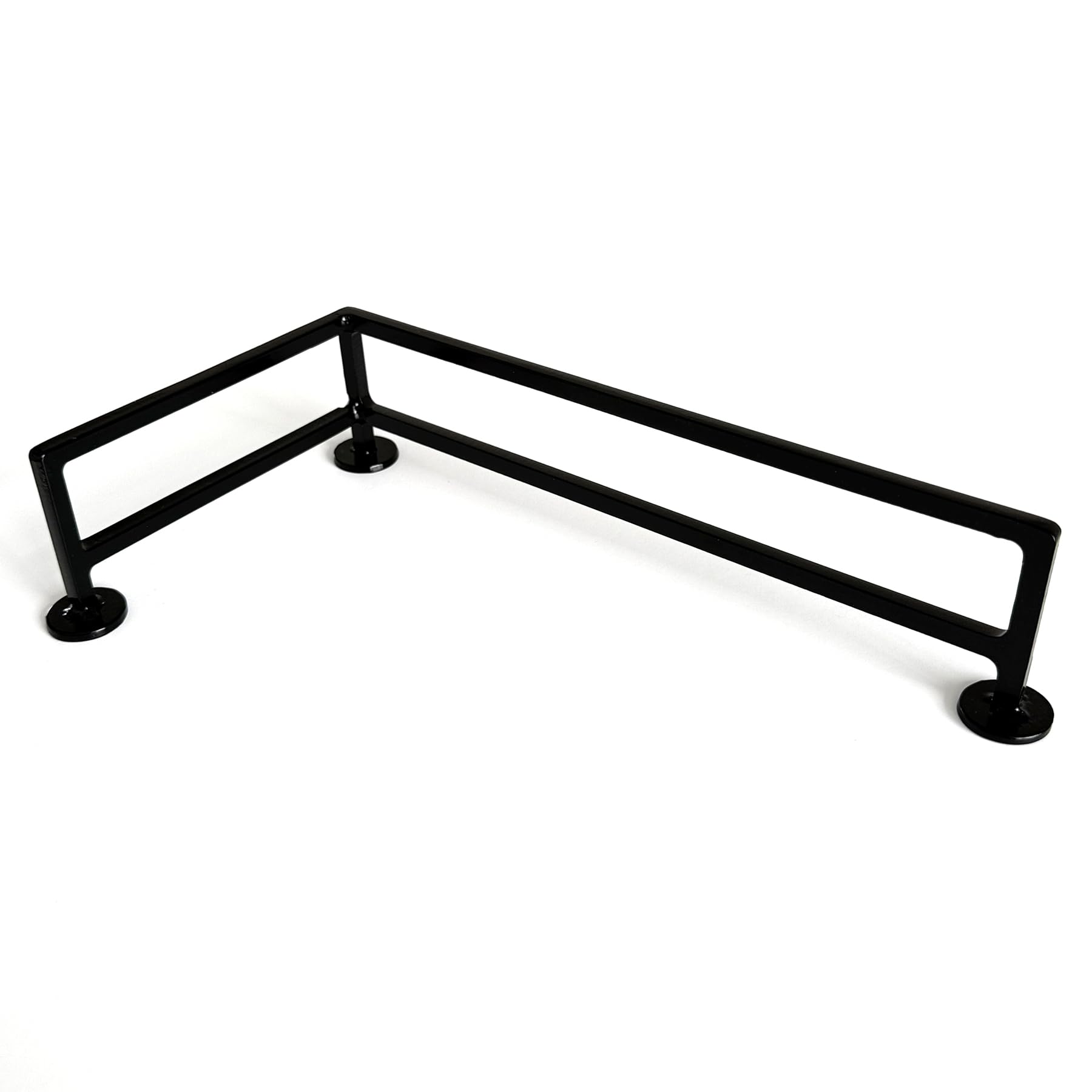 Teak Tuning L-Shaped Fingerboard Rail, 11" - Custom Designed and Made in USA - Premium Solid Steel Construction, Glossy Powder Coated Finish in Black