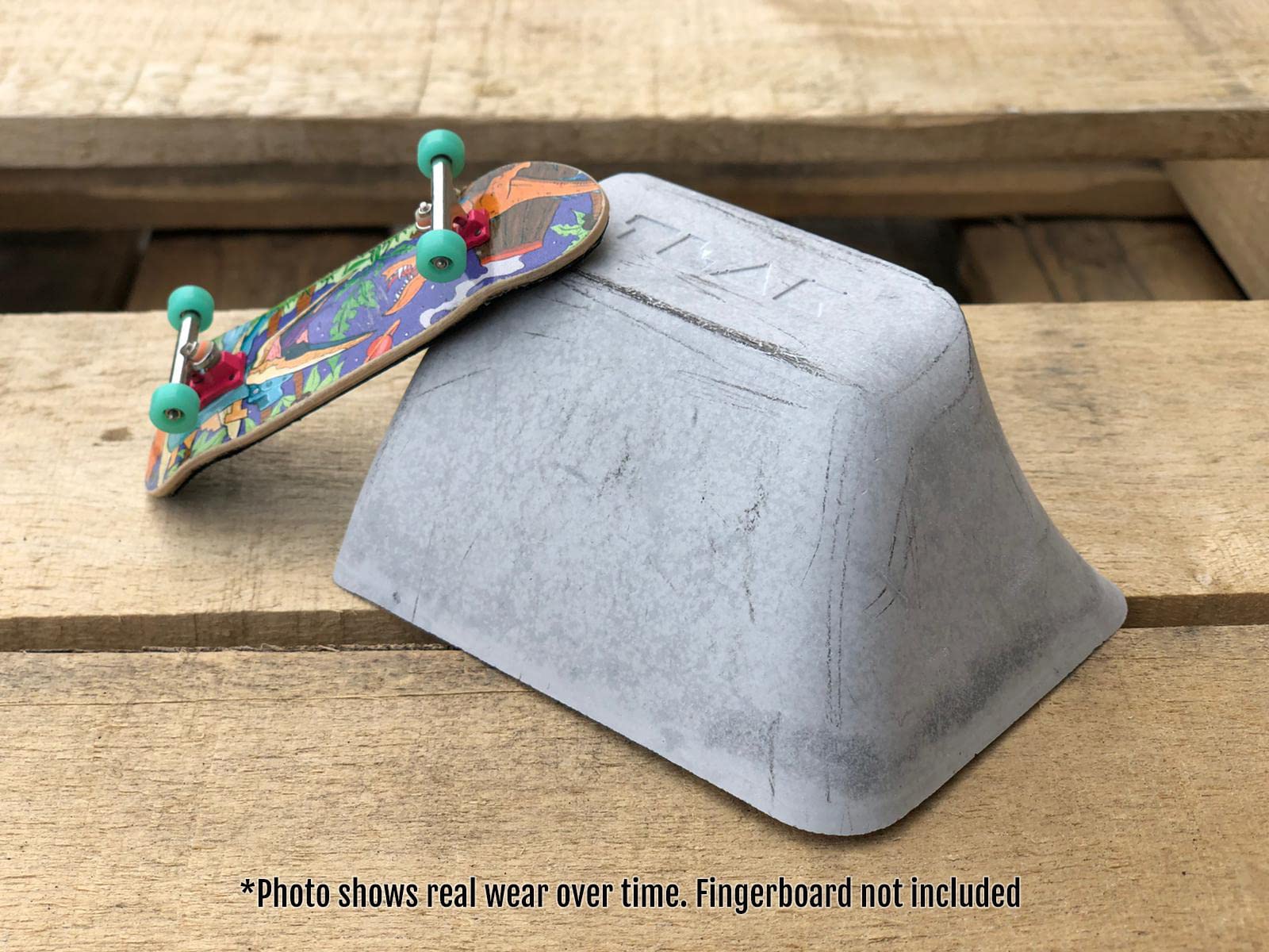 Teak Tuning Monument Series Concrete Fingerboard Wave Obstacle - 4.25" Wide, 2" Tall - Ultra Premium, Super Durable Polymer Modified Concrete - Sterling Gray Colorway - Image 9