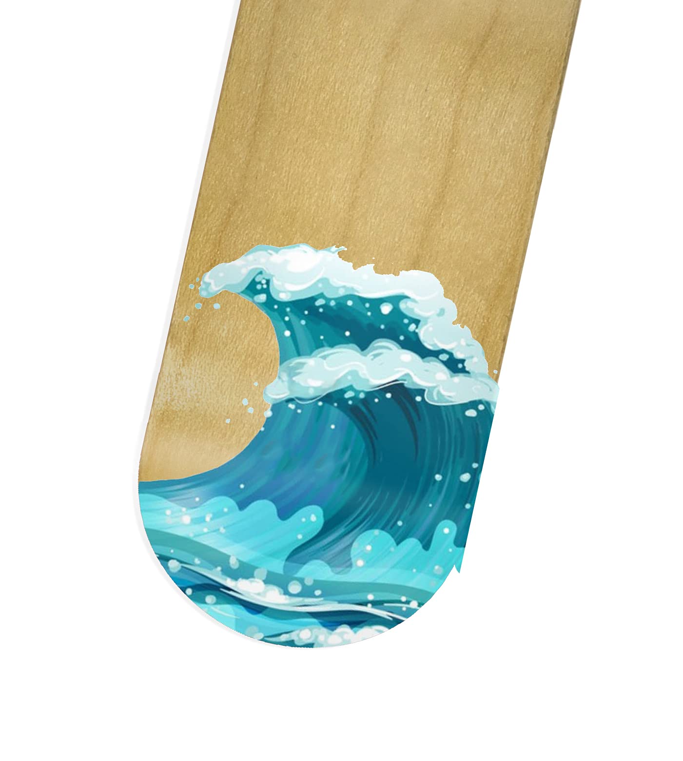 Teak Tuning Premium Fingerboard Graphic Deck, Waves - 34mm x 97mm - Heat Transfer Graphics, Pro Shape & Size - Pre-Drilled Holes - Includes Prolific Foam Tape - Image 3