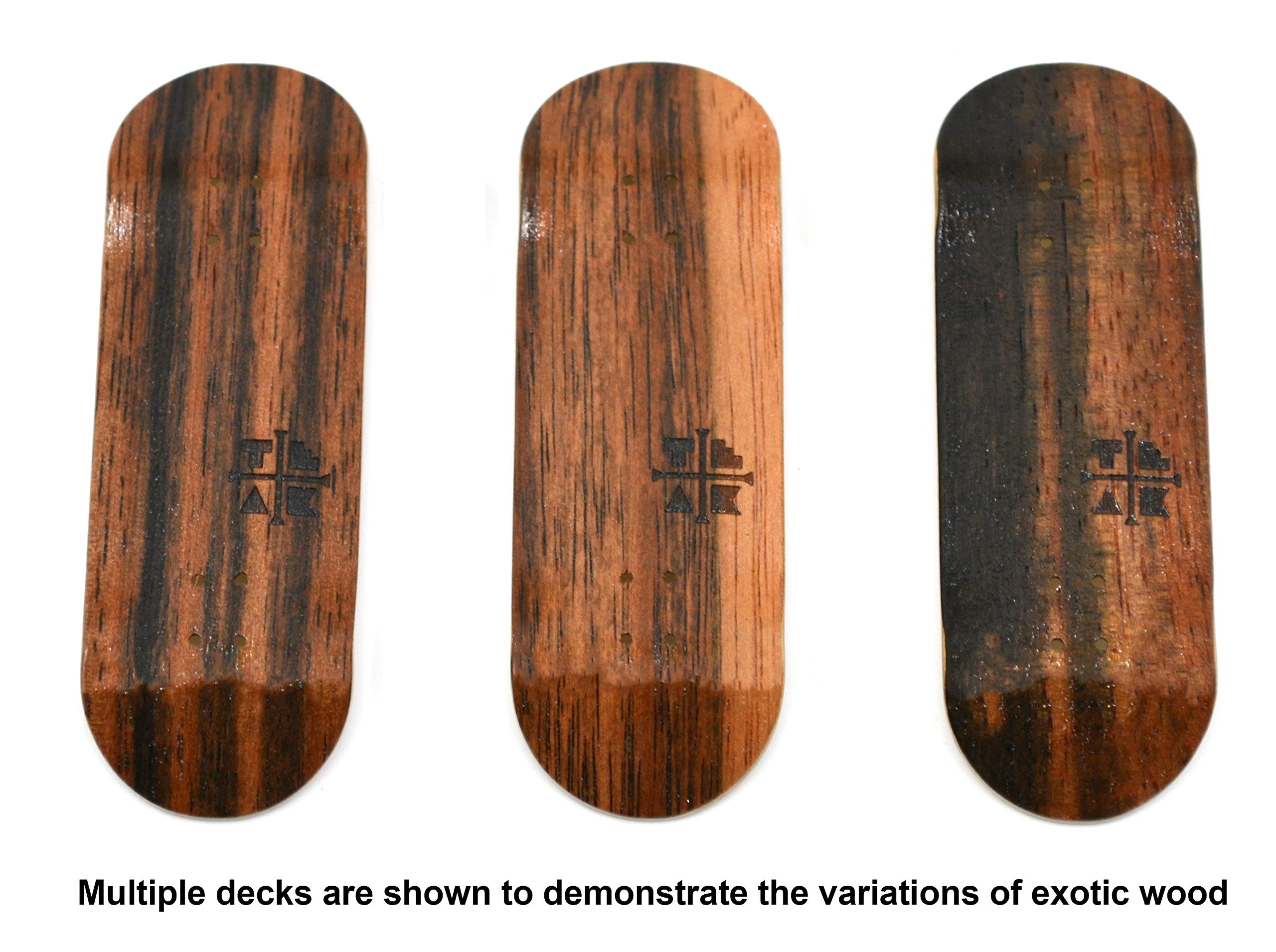 Teak Tuning Prolific Wooden Fingerboard Deck, Two Tone - 34mm x 97mm - Handmade, Pro Shape & Size - Five Plies Wood Veneer - Includes Prolific Foam Tape - Image 5