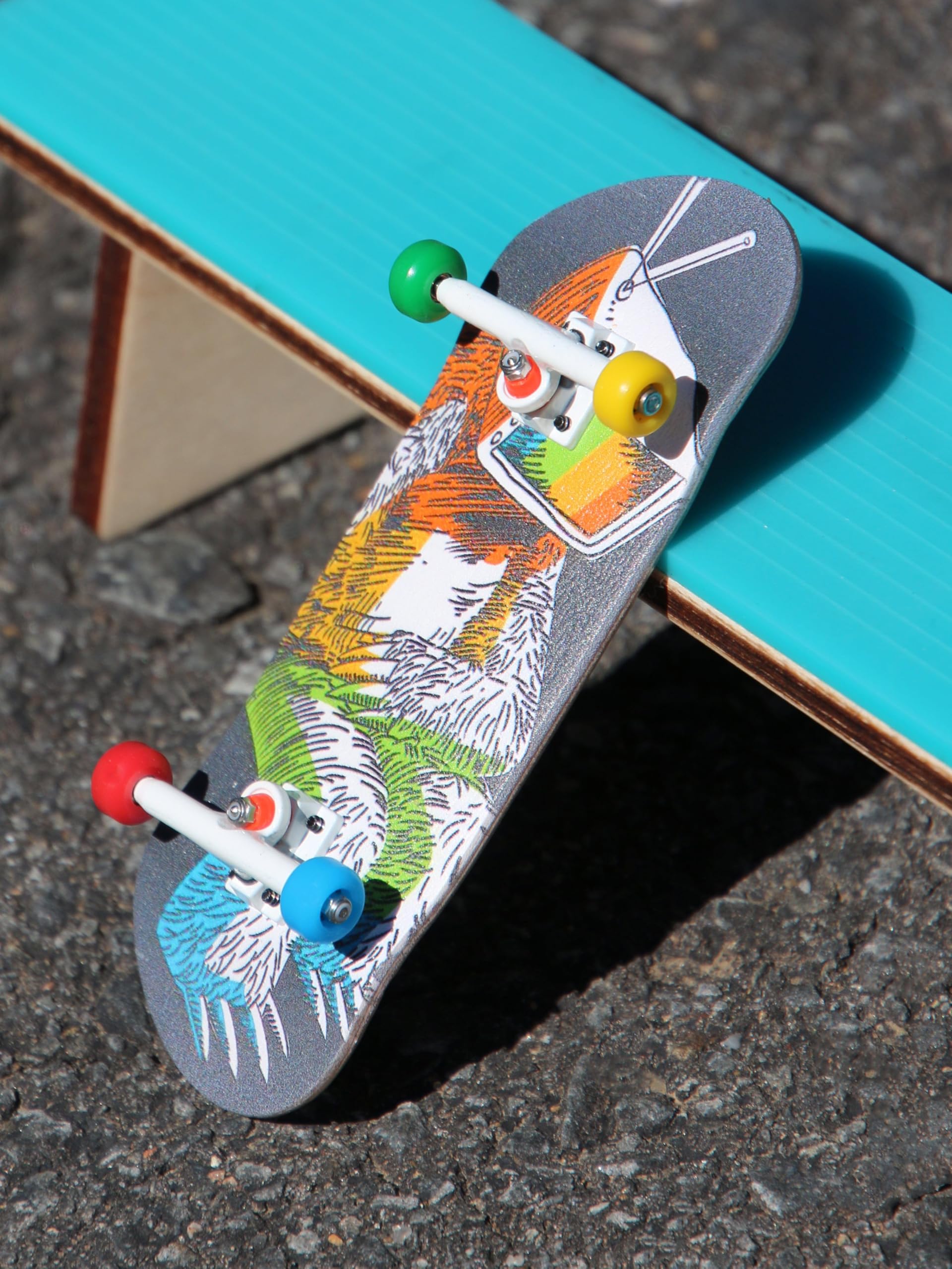 Teak Tuning Real Wear Graphic 34mm Fingerboard Complete - Calibrating Yeti Edition - Image 5