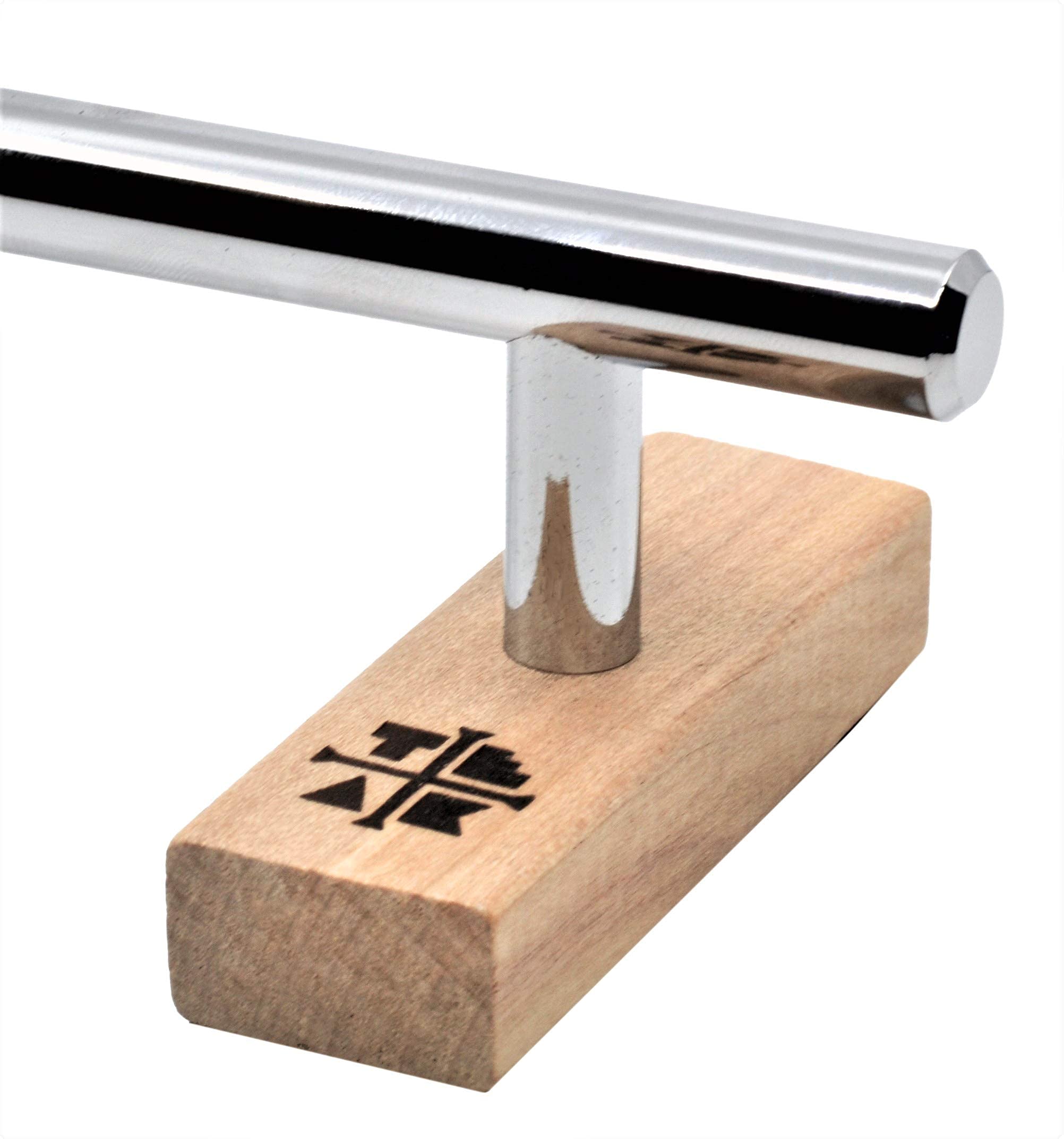 Teak Tuning Round Fingerboard Rail - Long Edition - Polished Chrome - 11.25" Long, 1.75" Tall - Prolific Series - Image 2