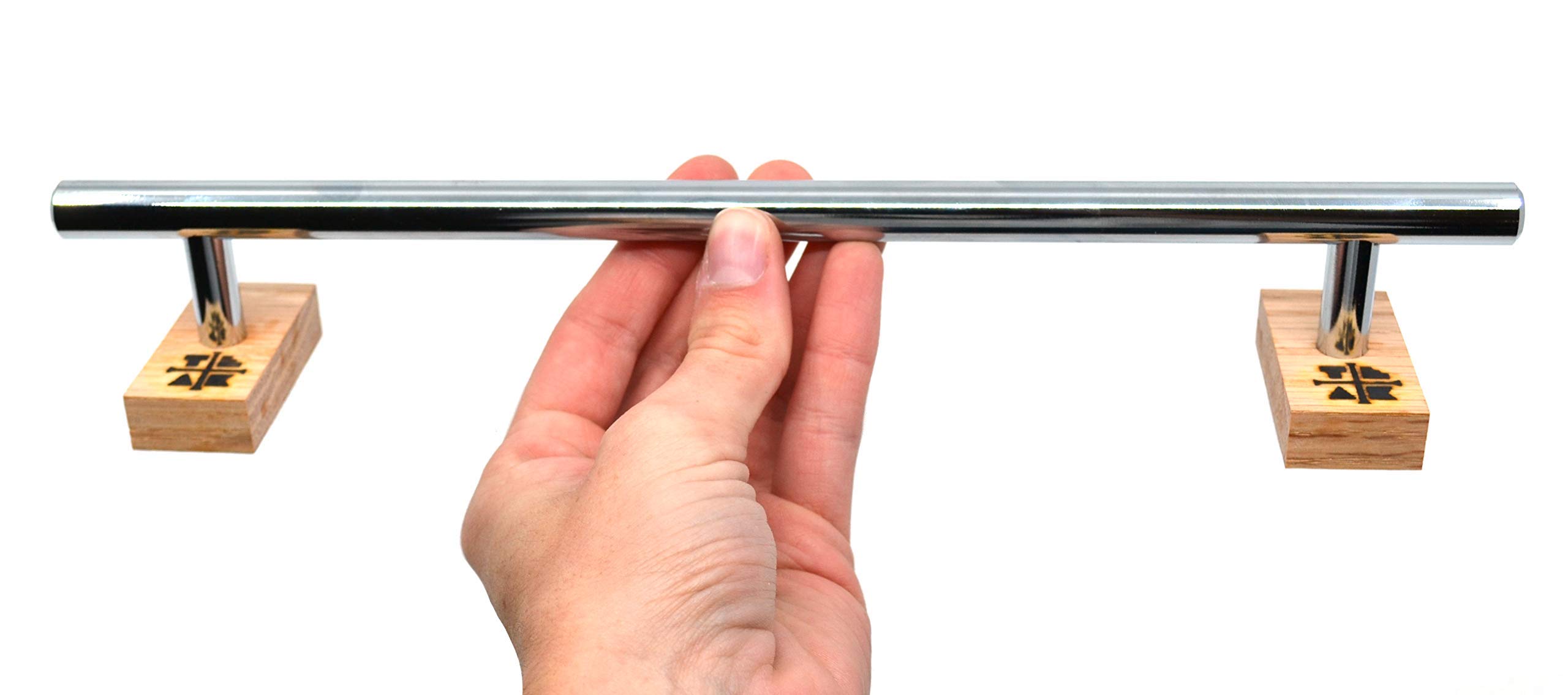 Teak Tuning Round Fingerboard Rail - Long Edition - Polished Chrome - 11.25" Long, 1.75" Tall - Prolific Series - Image 3
