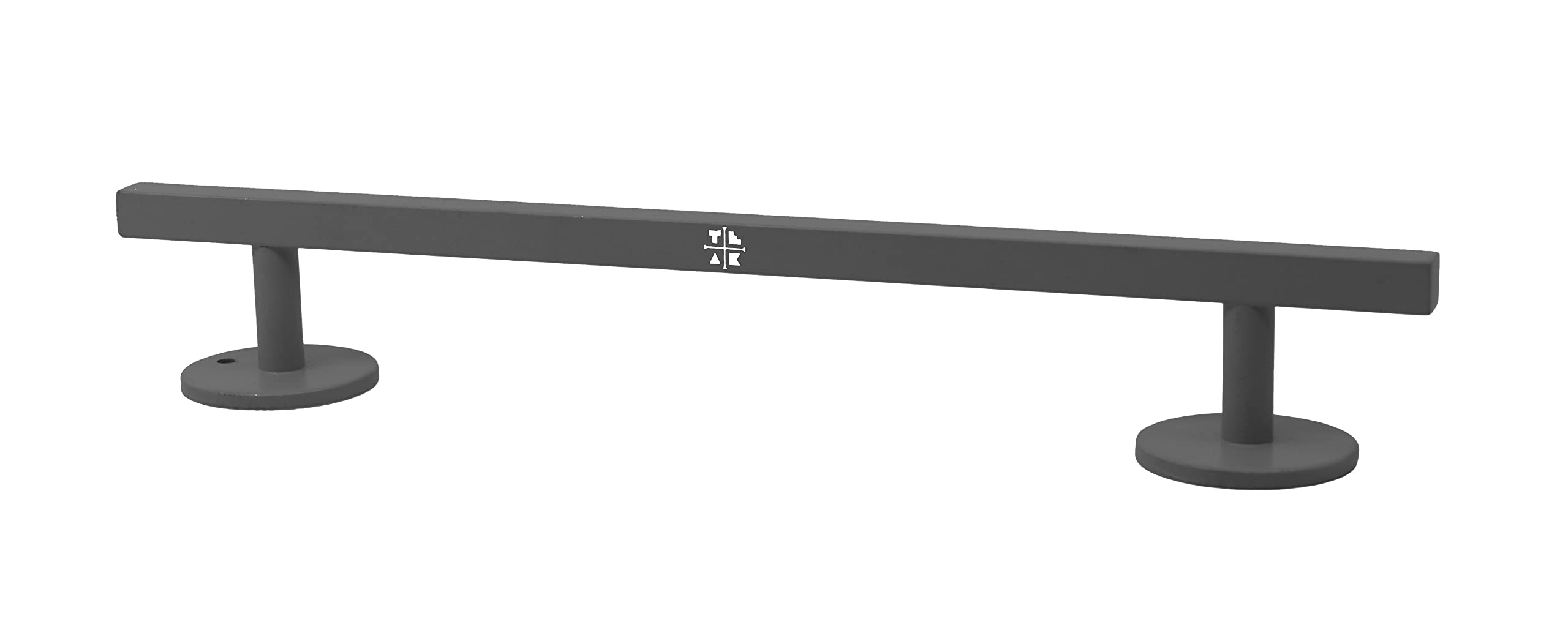 Teak Tuning Straight, Square Fingerboard Rail, 10" - Custom Designed Premium Solid Steel, Matte Powder Coated Finish in Grey Mist - Superior Non-Slip Foam Feet - Image 2