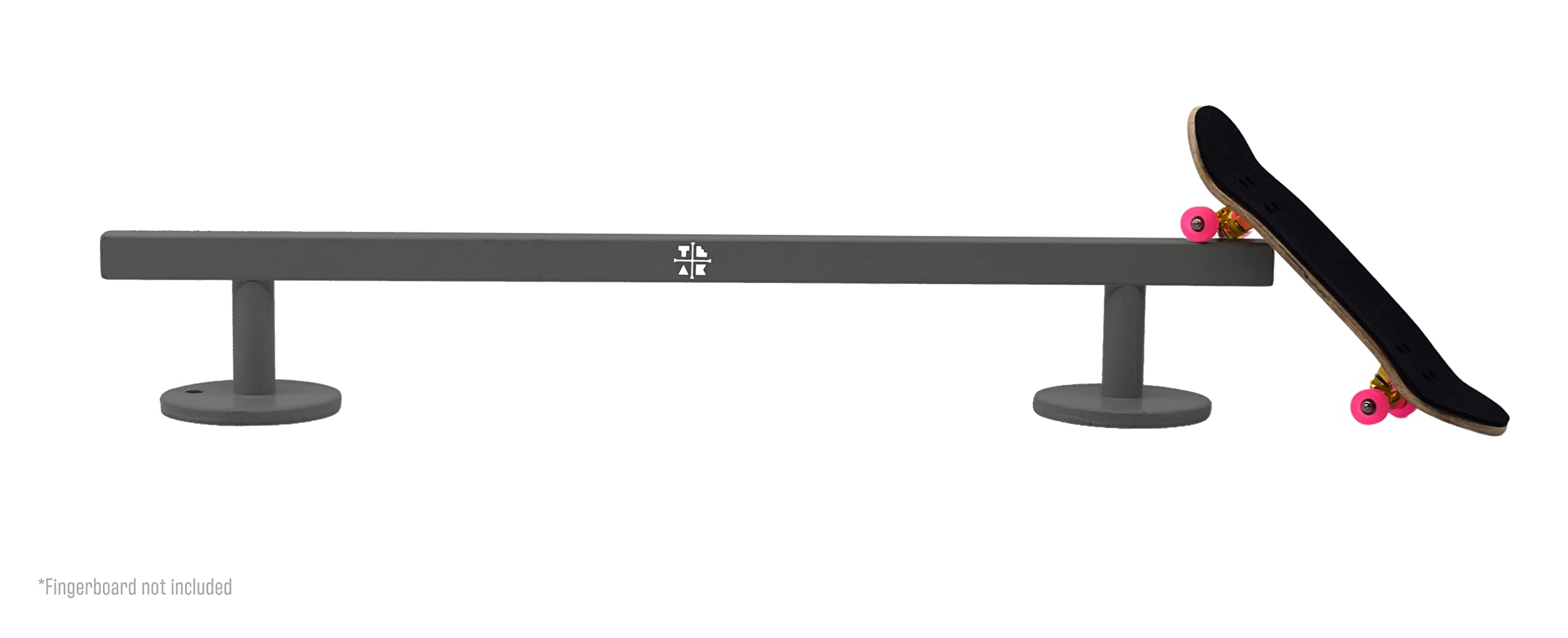 Teak Tuning Straight, Square Fingerboard Rail, 10" - Custom Designed Premium Solid Steel, Matte Powder Coated Finish in Grey Mist - Superior Non-Slip Foam Feet - Image 5