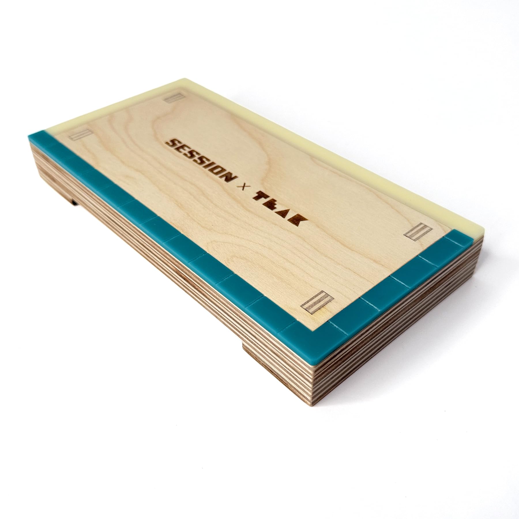 Teak Tuning x Session Fingerboard Manual Pad with Matte Acrylic Coping – 12.75" Long, 7.875" Wide, 6" Tall – Baltic Birch Wood Fingerboard Obstacle - Box for Manuals, Grinds & Slides - Image 2